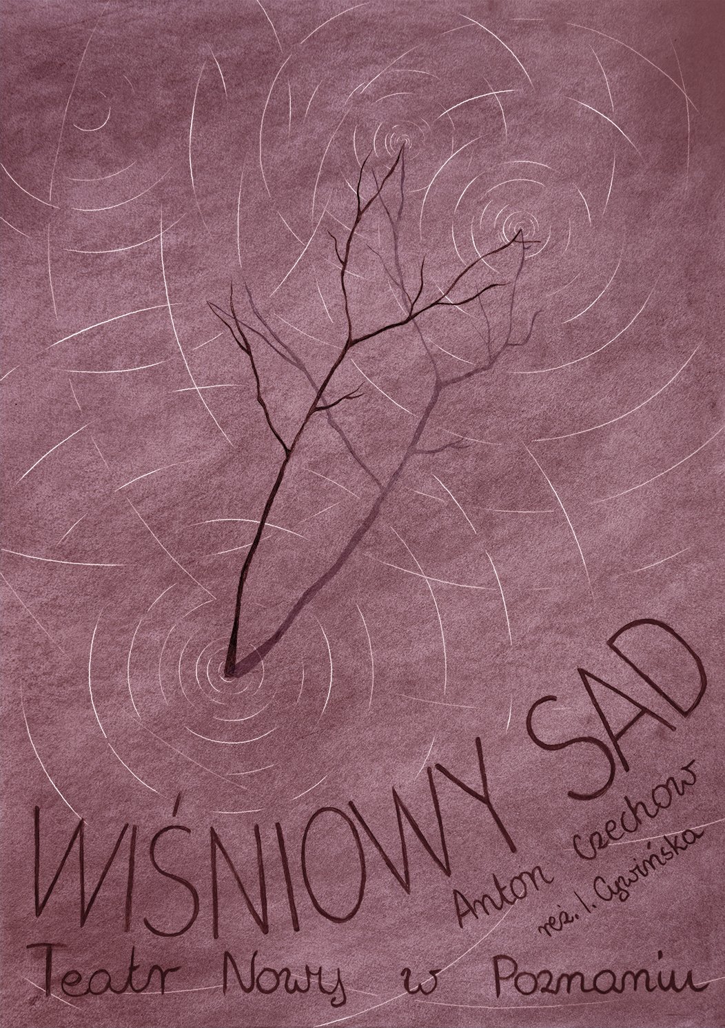 Poster inspired by Anton Chekhov’s The Cherry Orchard. A personal visual interpretation, not created for a specific theatre production, version 1.