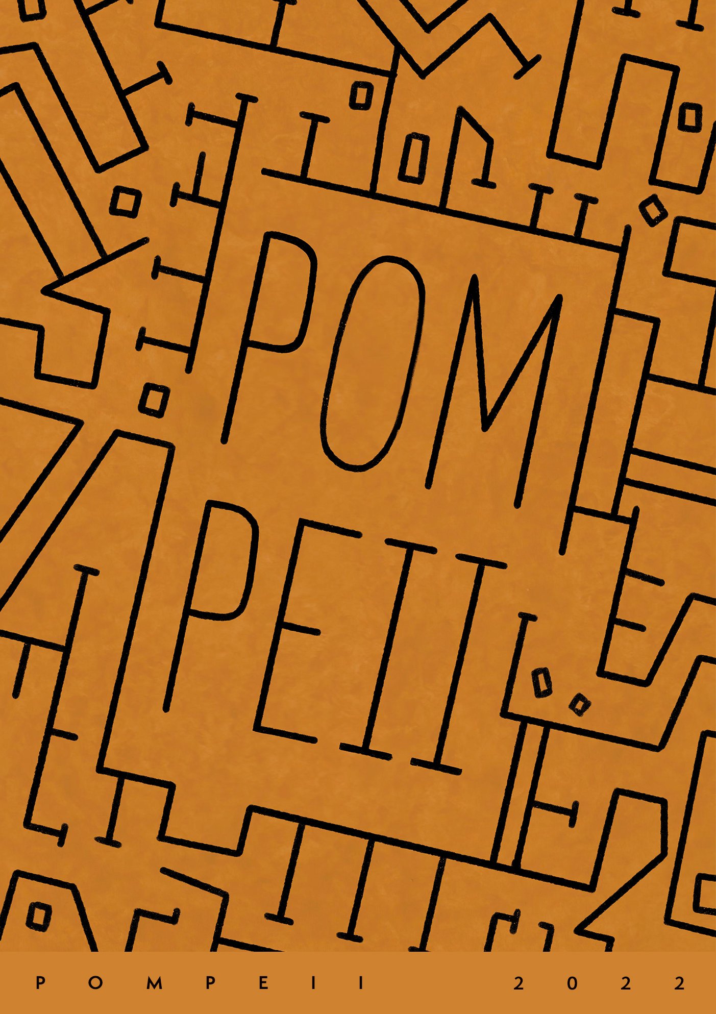 Poster inspired by a visit to the ruins of Pompeii. A personal visual response to ancient history, decay, and memory.