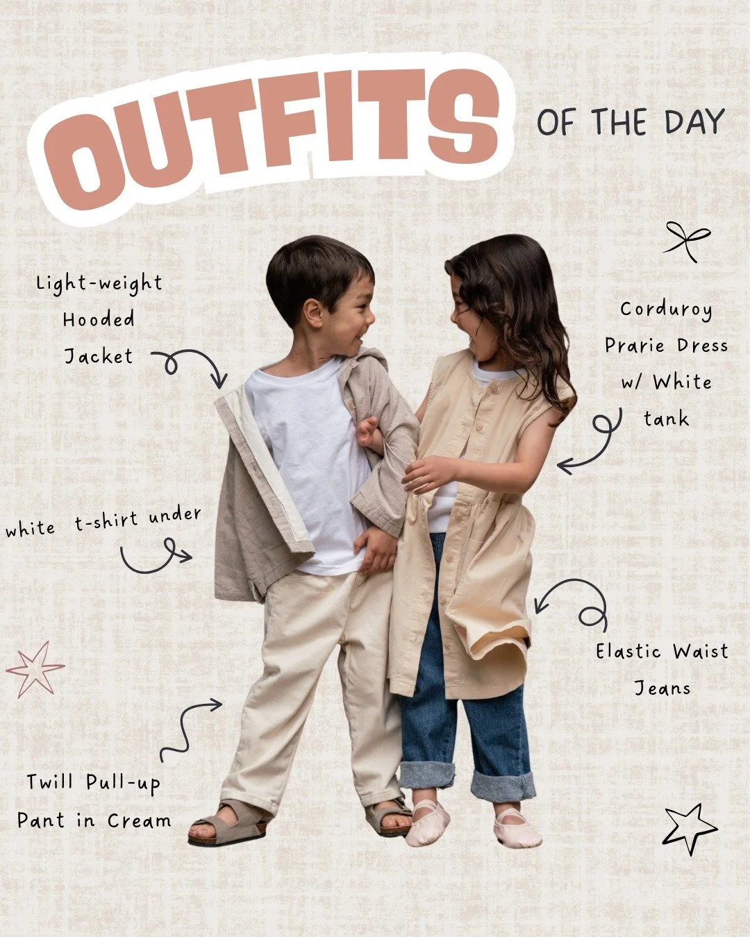 Khaki &amp; Pink's OOTD!
Effortless style and layering pieces.

#KhakiAndPink #EffortlessStyle #KidsStyleMadeEasy #SiblingStyle #MixMatchRepeat