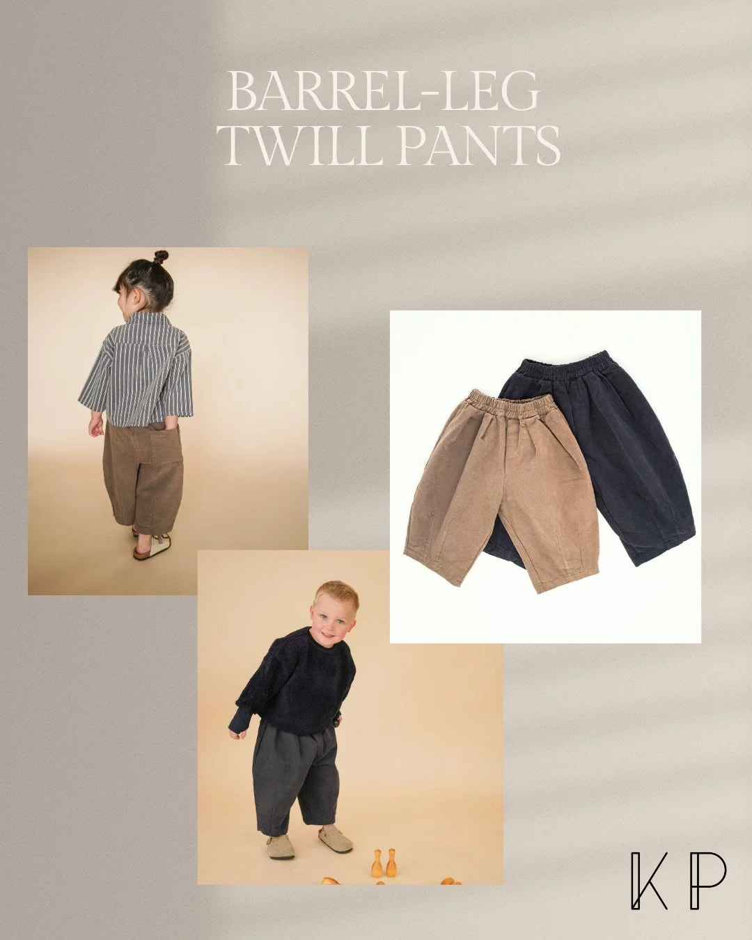 A silhouette as bold as your little one. 🌟
Our customers are loving these pants! 

#khakiandpink #barrelleg  #kidsstyle #womanowned