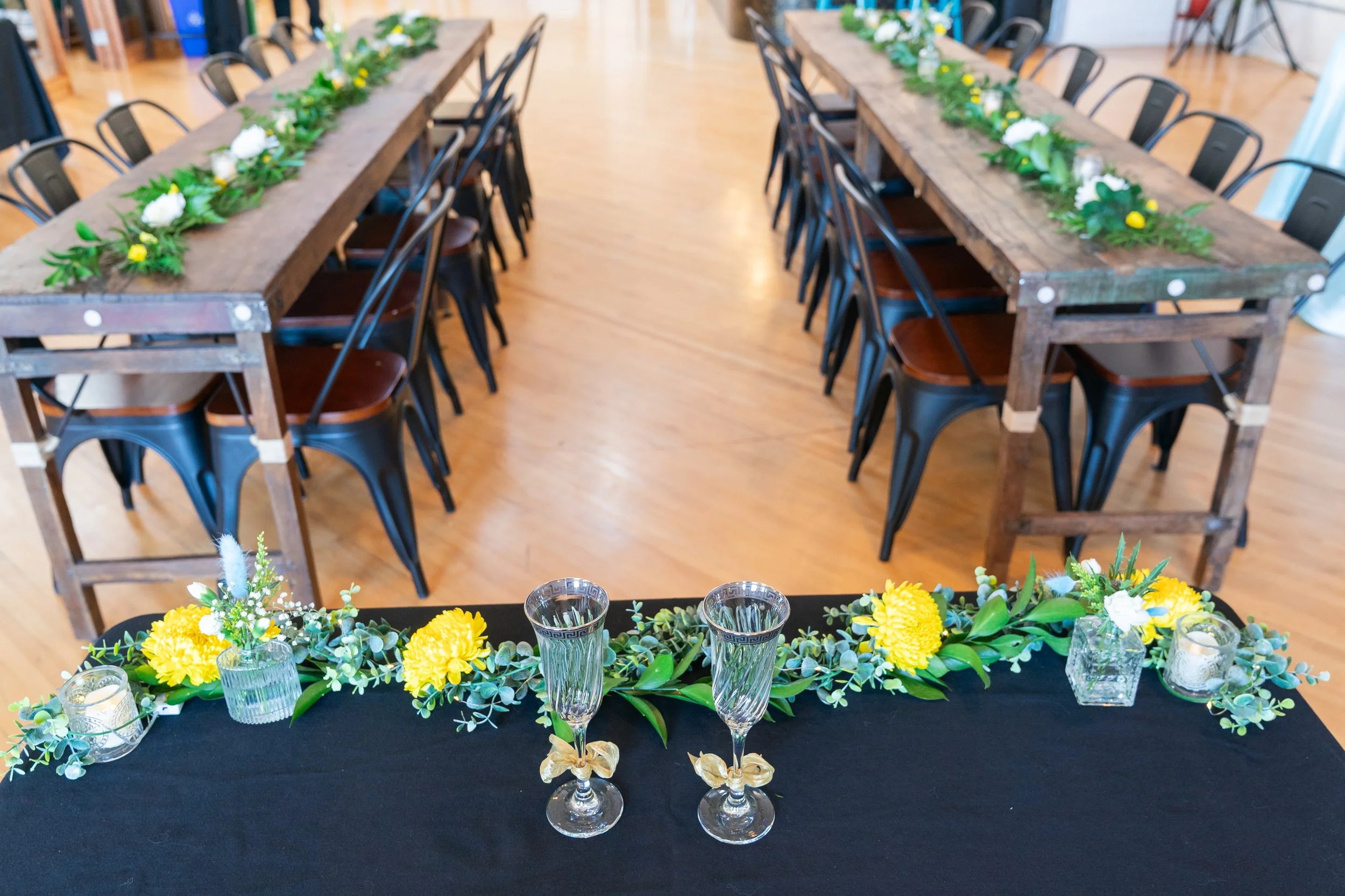 Elopement Package at Rae Loft - Available table greenery and bud vases