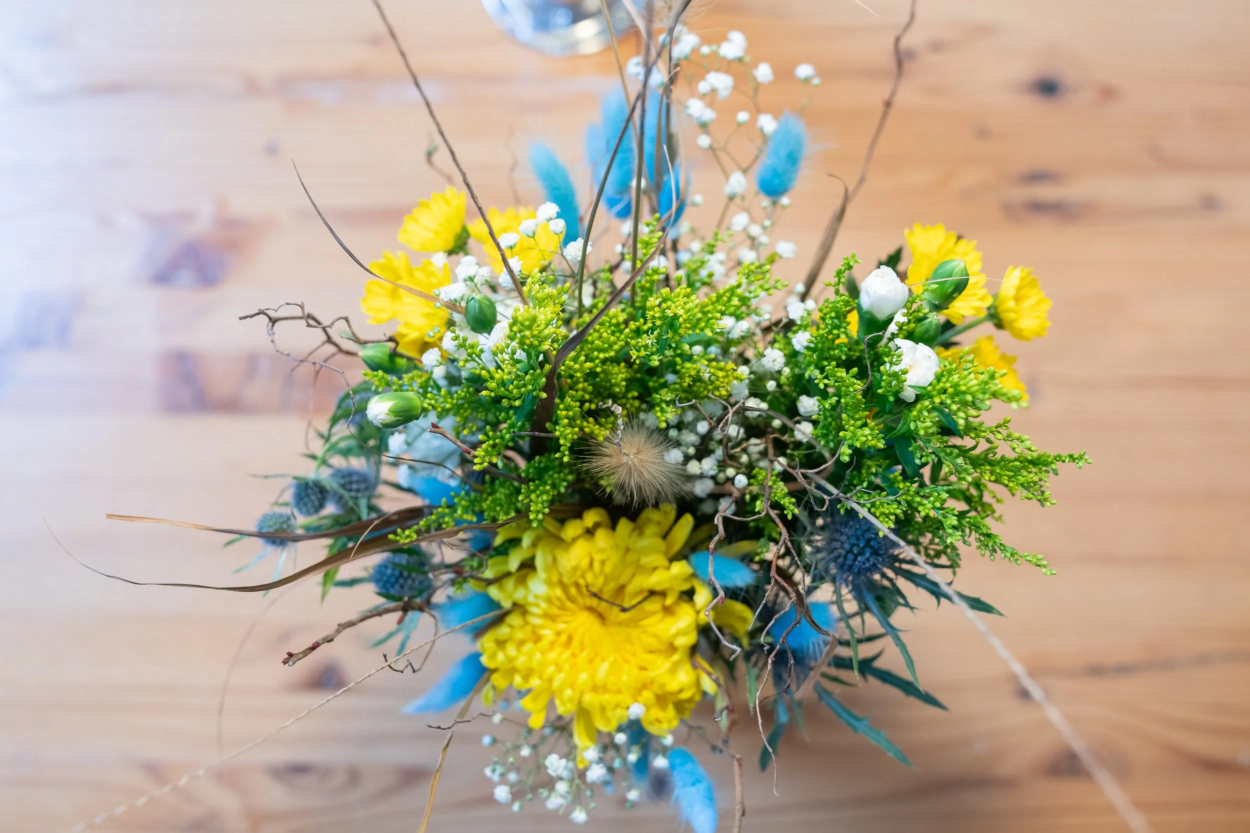 Elopement package side table arrangement