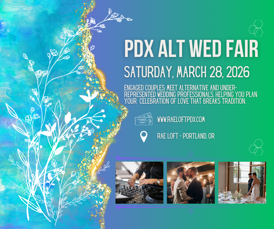 Wedding Expo PDX Portland Oregon Weddings Bride Groom Venue Ceremony Reception Officiant MInister DJ Videographer Photographer Florist Catering Caterer Venue Space Elope Elopement Pros Wed Bridal