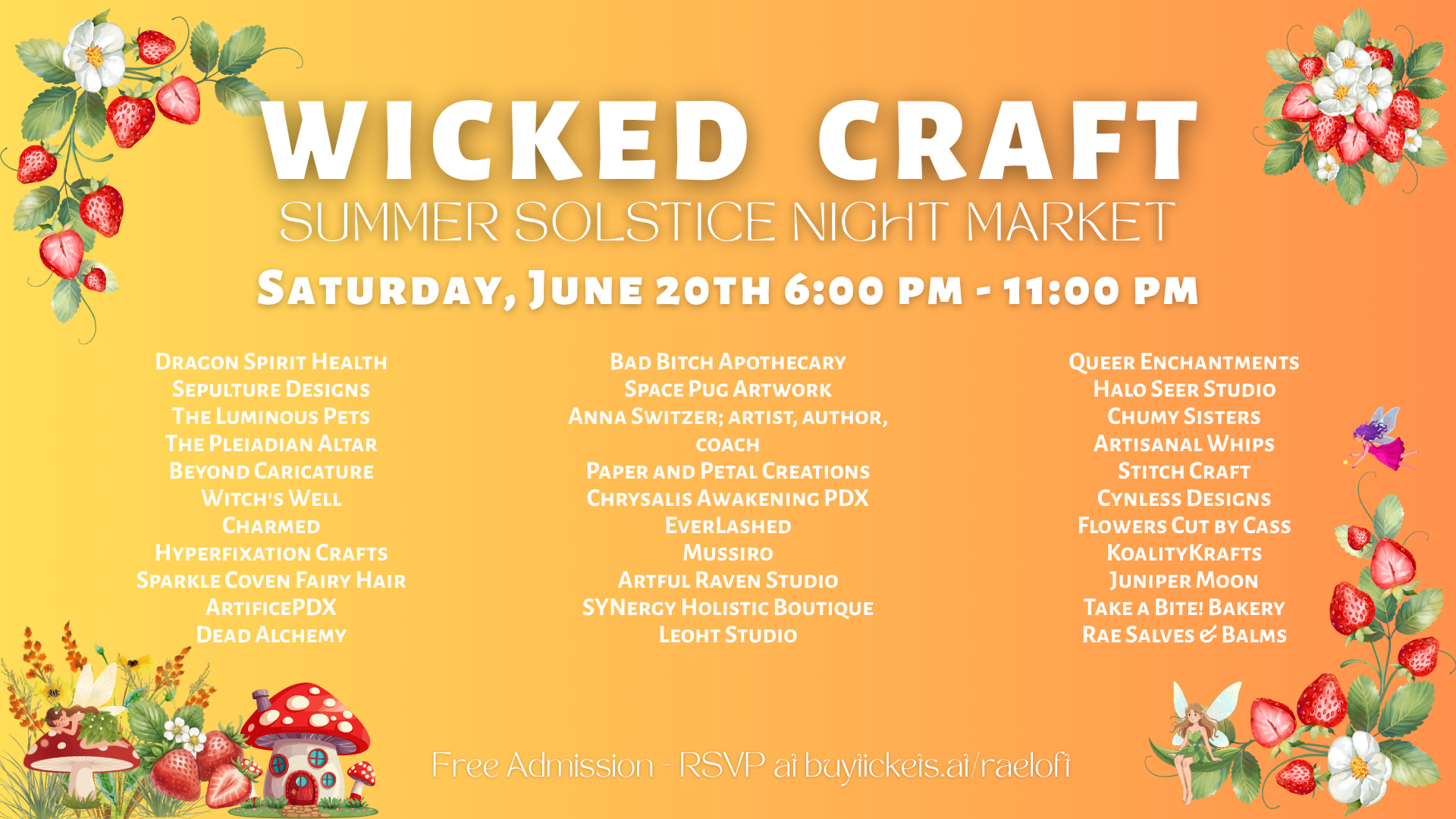 Craft Fair, Vendor Market, Solstice, Litha, midsommar, weddings, wedding, portland venue, event space, bride, groom, ceremony, reception, party, birthday, meeting