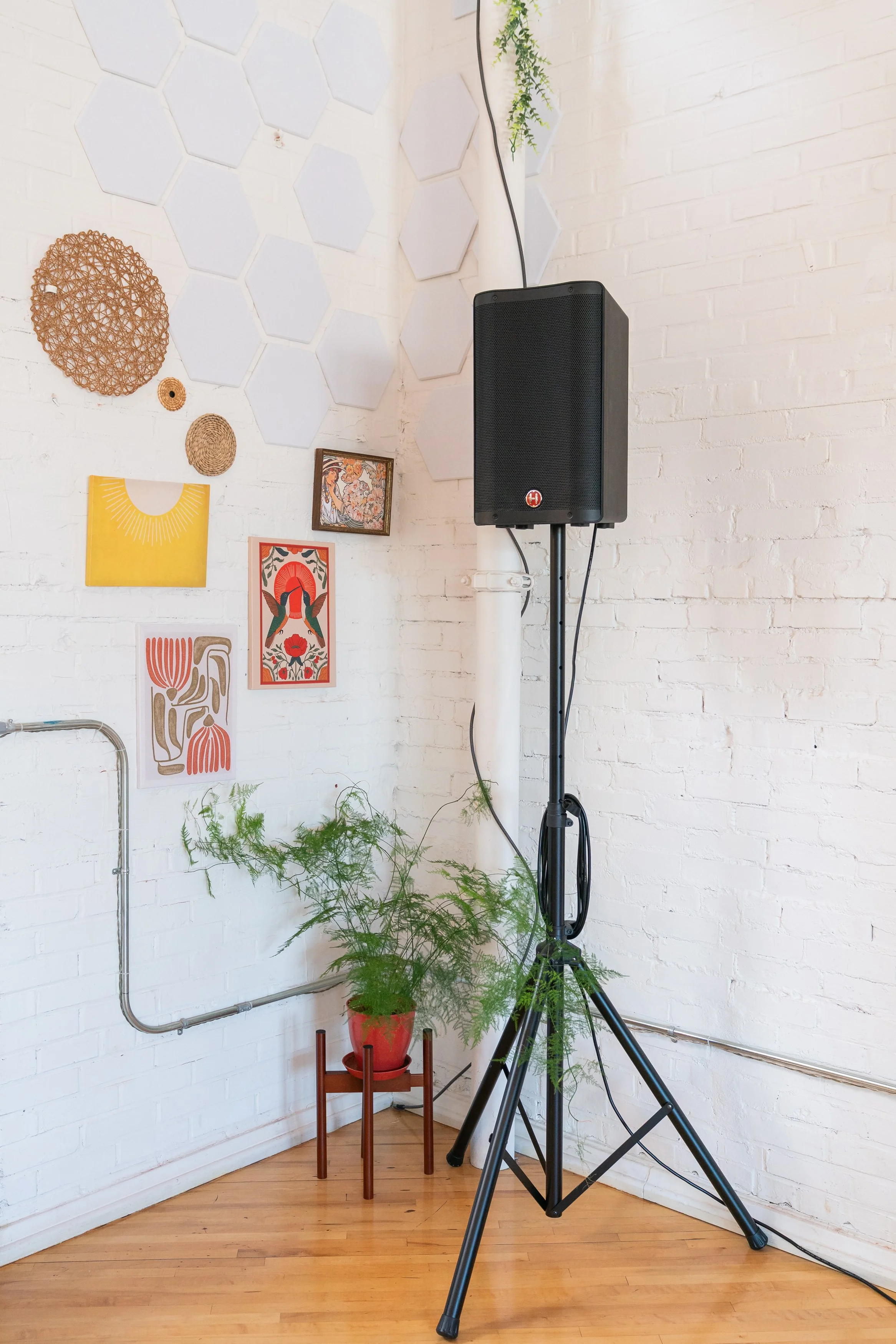 Available AV equipment and Boho art corner