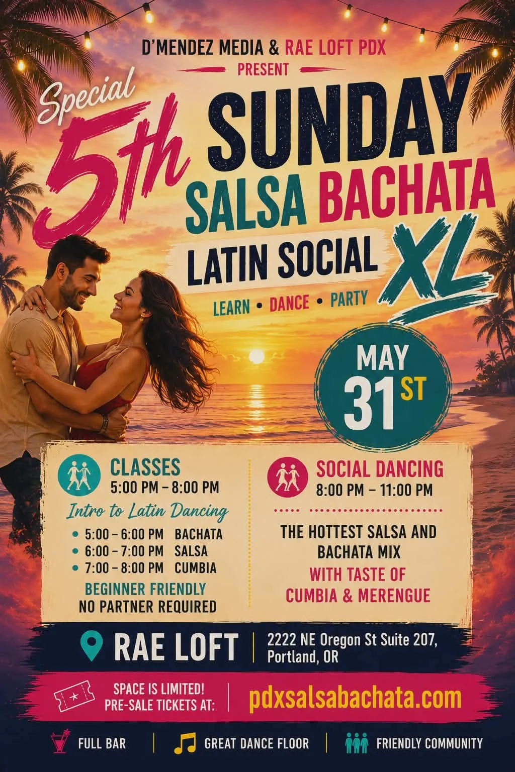 Latin Dance, Salsa, Bachata, Cumbia, Dancing, Classes, Lessons, Portland, PDX, Date Night, Sunday, Social