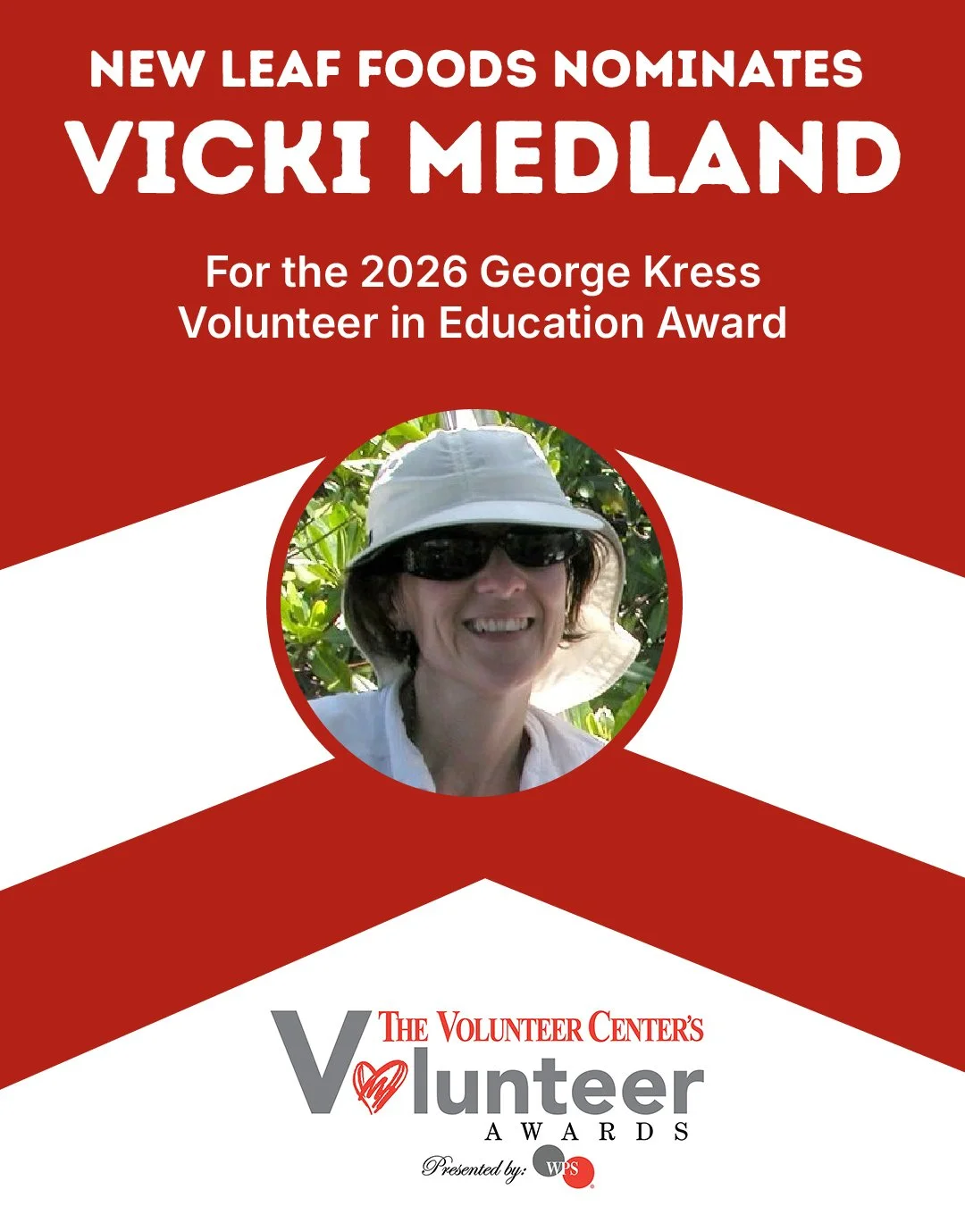 Vicki Medland has dedicated years of her life to educating our community about conservation, natural history, and nutrition through her role as a member on the Board of Directors at the Ridges Sanctuary and the Baird Creek Preservation Foundation.