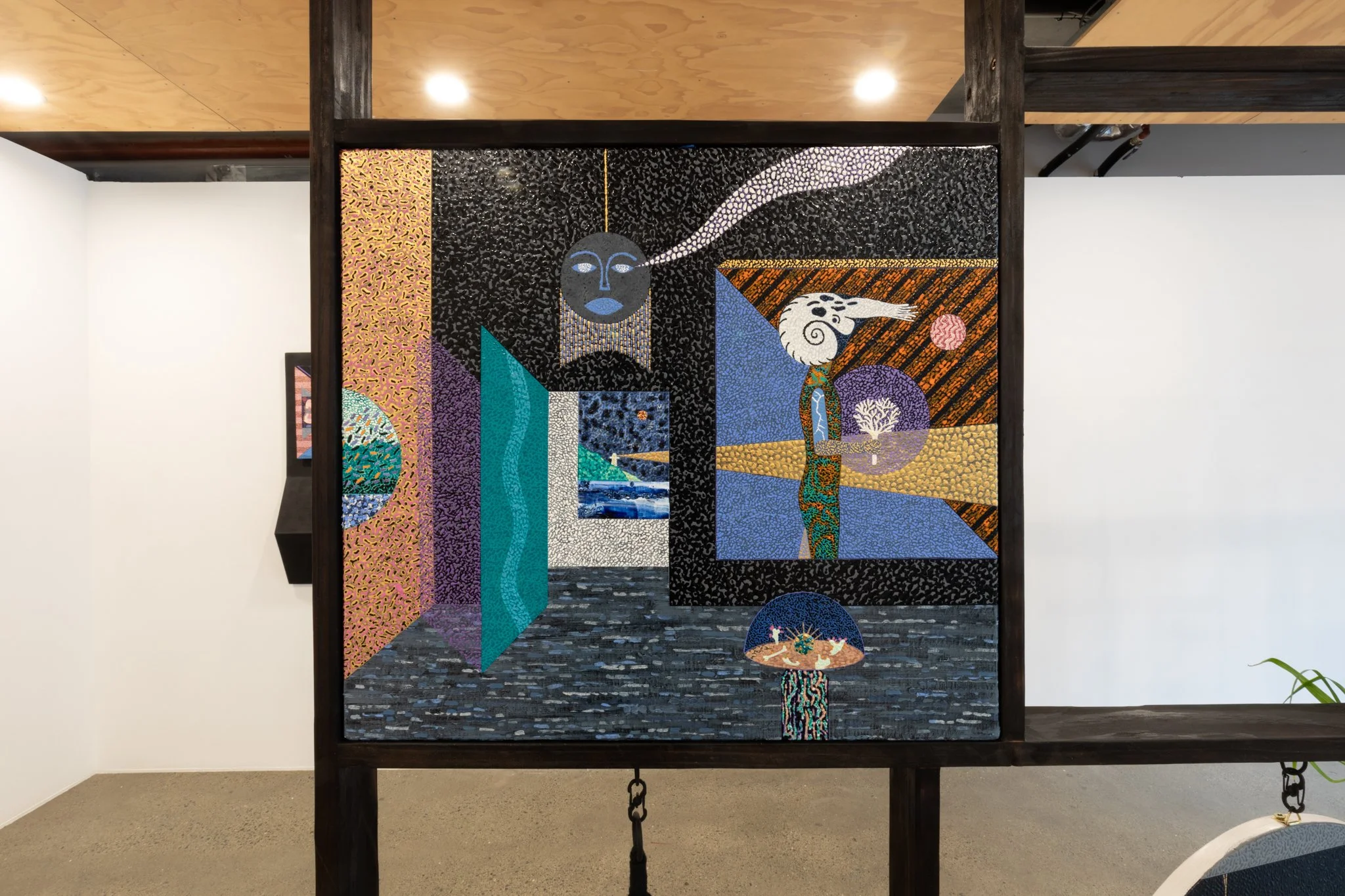 Signal, 2025, acrylic on linen, 500 × 450 mm