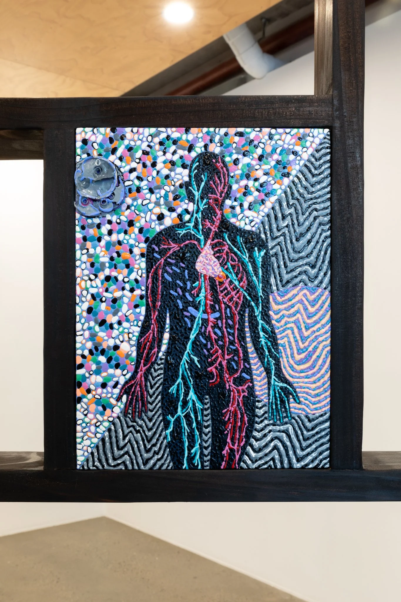 Circulation, 2025, acrylic on board, 150 × 200 mm