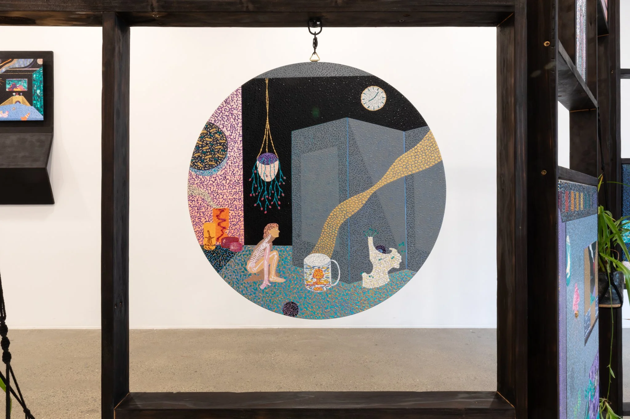 Vessel 2025, acrylic on Pro Panel; Ø 400 mm (tondo)