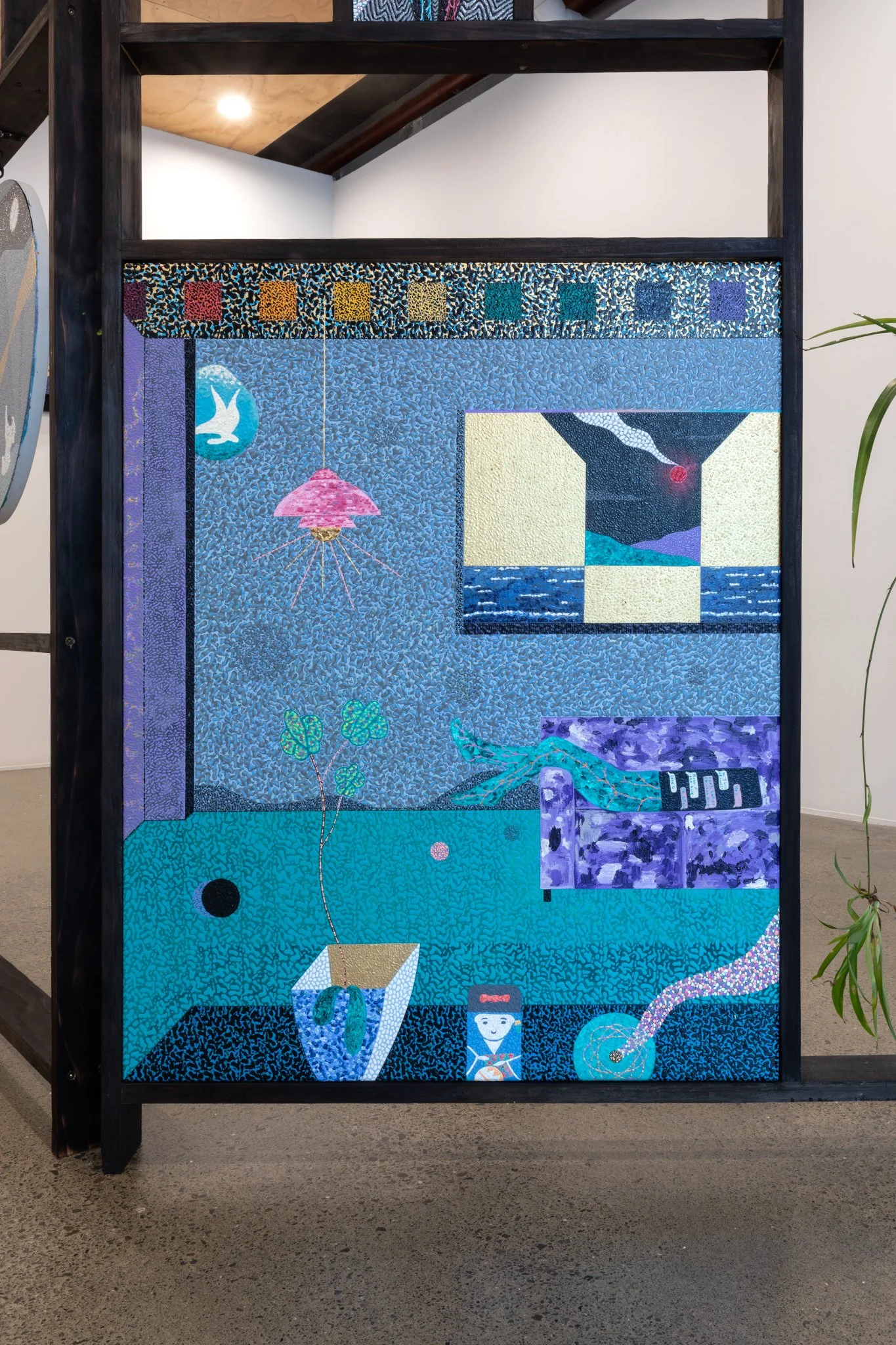 Circulation, 2025, acrylic on board, 150 × 200 mm