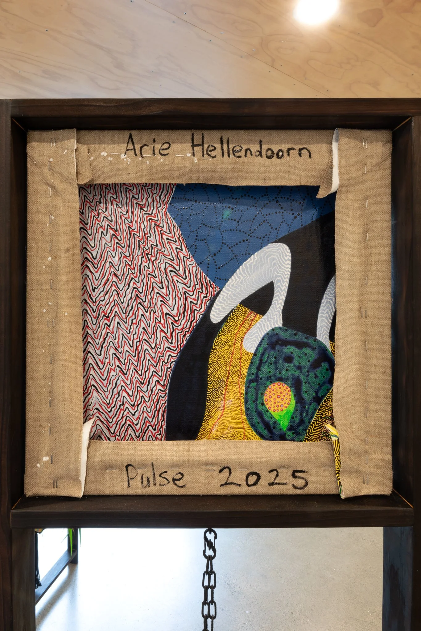 verso of Pulse, 2025, acrylic on linen, 400 × 400 mm