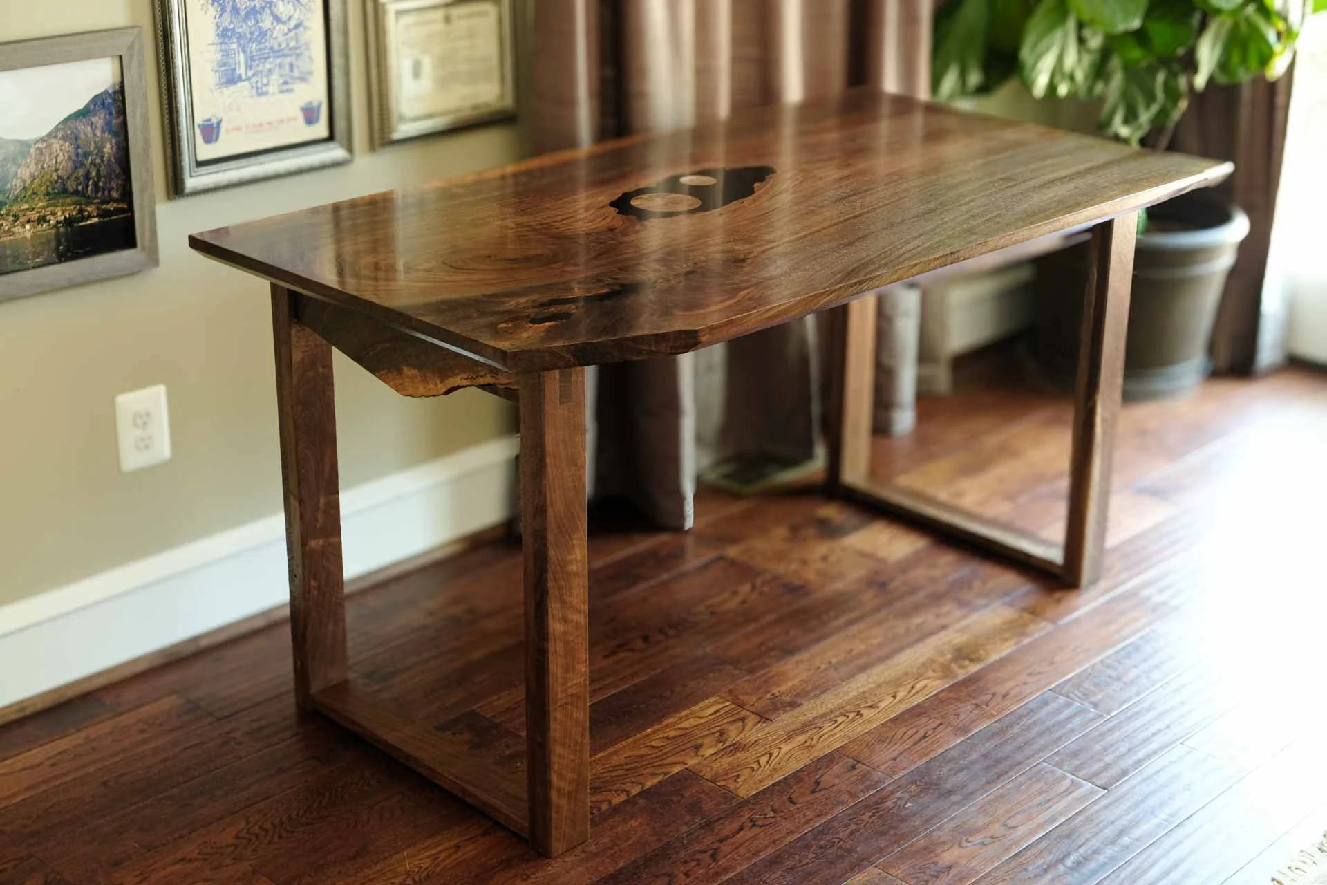 Walnut Slab Galaxy Desk