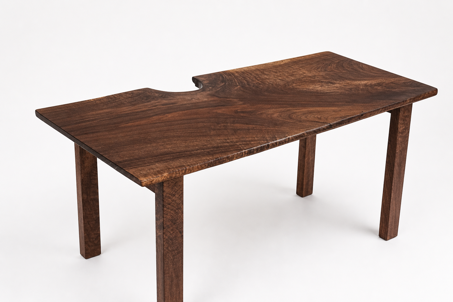 Figured Black Walnut Slab Desk