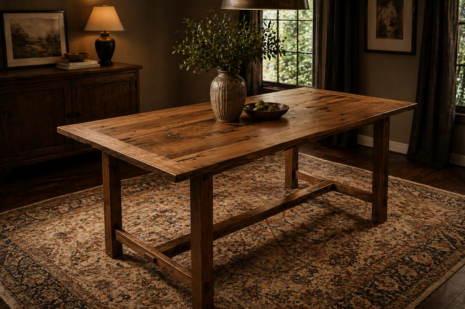 200 Year Old White Oak Barn Wood Farm Table