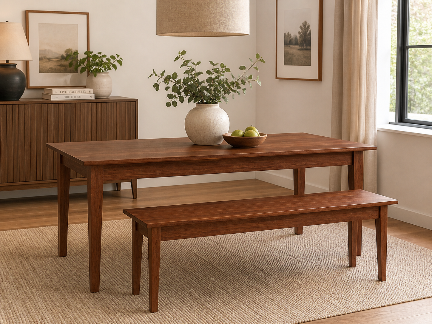 Black Walnut Table and Bench
