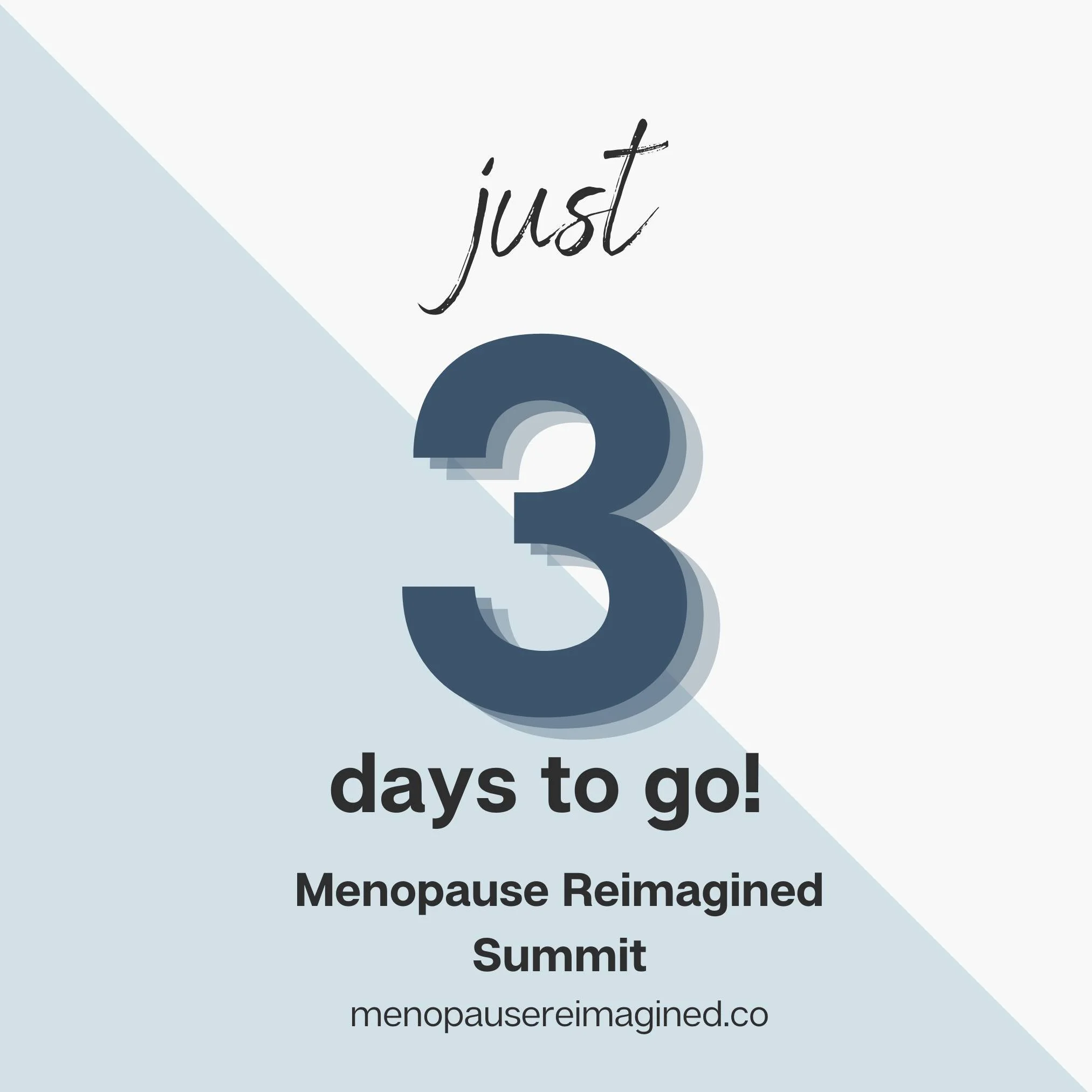✨ 3 days away!

10 experts. 5 days. Endless breakthroughs.

The Menopause Reimagined Summit is your chance to stop guessing and start getting real answers about midlife health.

🎟 Reserve your free spot &rarr; menopausereimagined.co