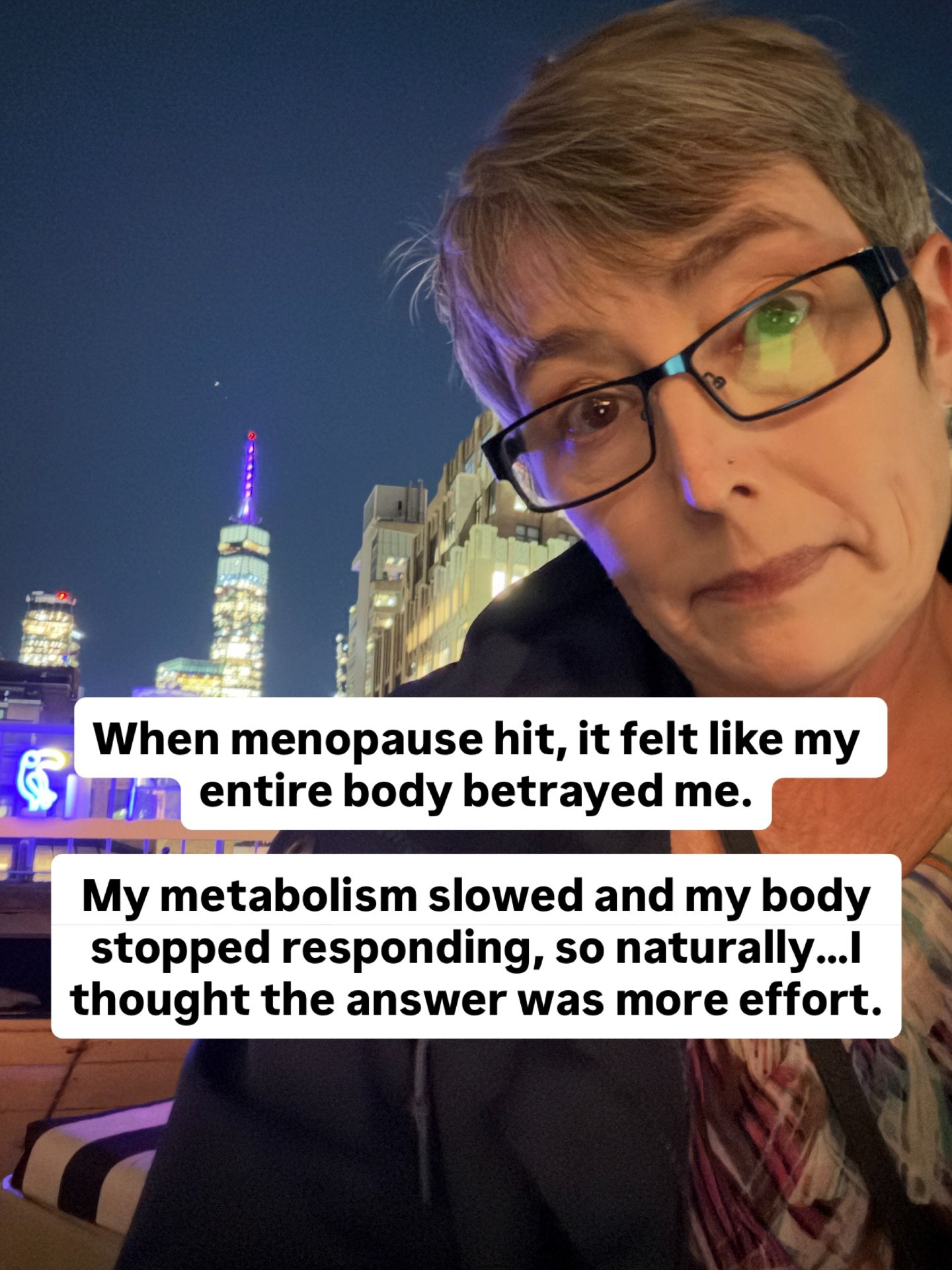 I used to think I just needed more discipline.

More workouts. Less food. Fewer excuses.

But what I didn&rsquo;t realize was that my body wasn&rsquo;t the problem &mdash; my approach was.

In menopause, your body changes how it handles stress, energ