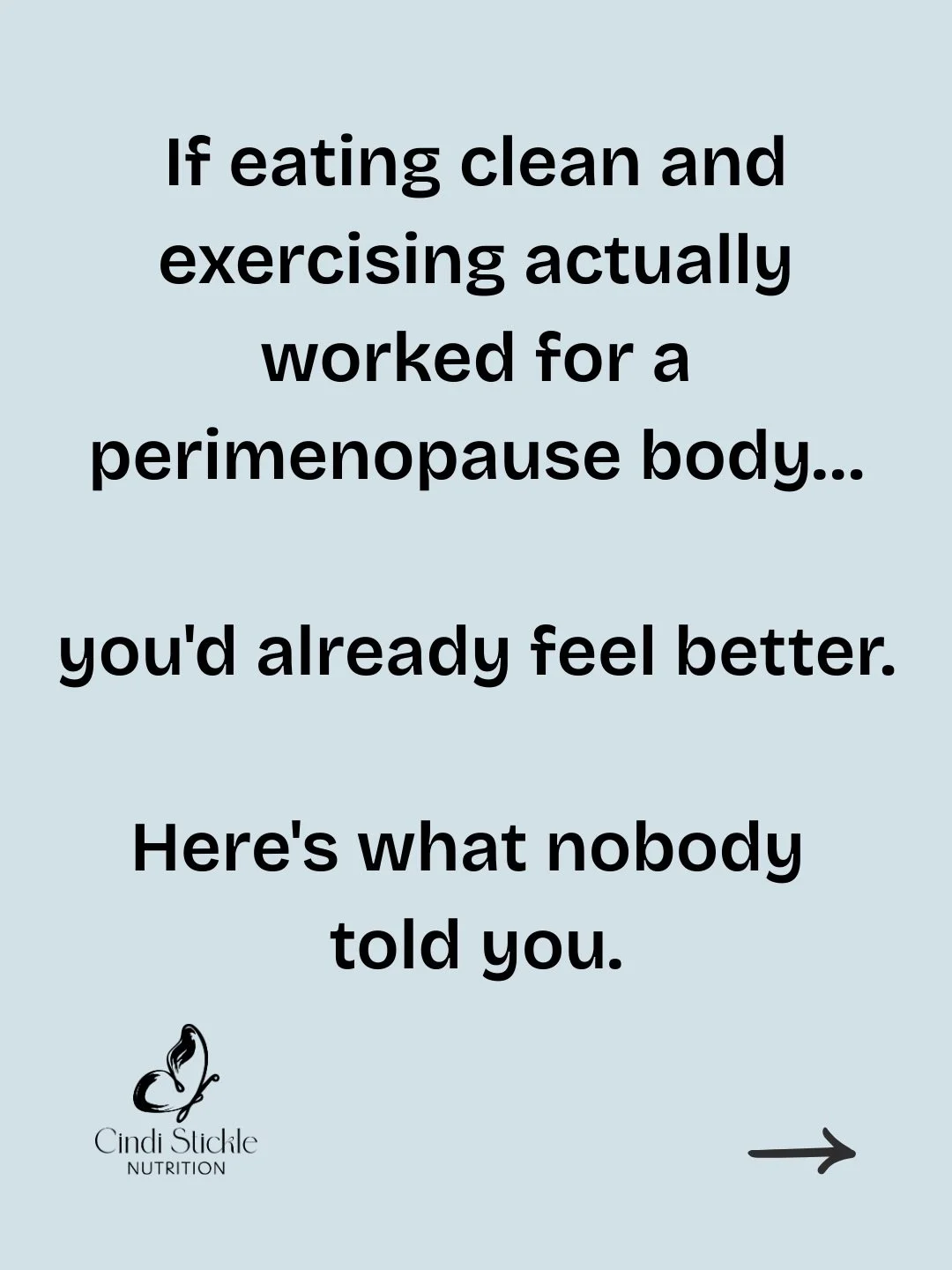 You&rsquo;ve done everything they told you to do.

Eaten clean. Exercised. Stayed consistent. And somehow you still feel exhausted, foggy, and stuck in a body that doesn&rsquo;t feel like yours anymore.

𝐇𝐞𝐫𝐞&rsquo;𝐬 𝐰𝐡𝐚𝐭 𝐧𝐨𝐛𝐨𝐝𝐲 𝐭𝐨𝐥