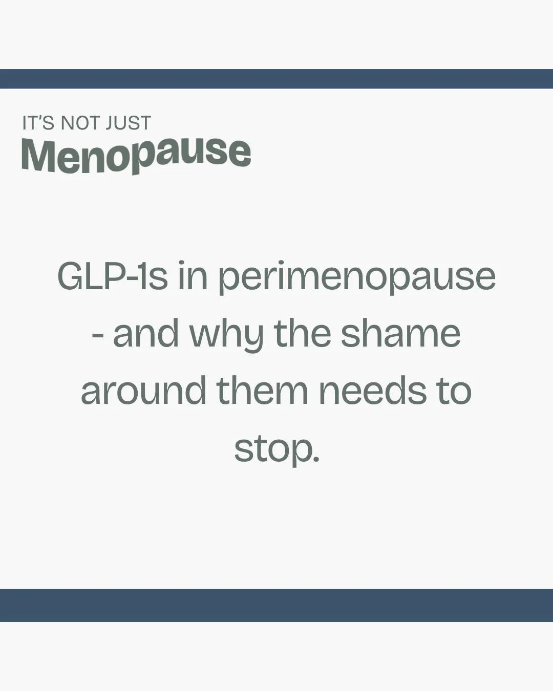 Women in perimenopause are quietly using GLP-1 medications.

And just as quietly - keeping it a secret.

Not telling their friends. Not posting about it. Leading with disclaimers when they do mention it.

The shame around GLP-1s in perimenopause is r