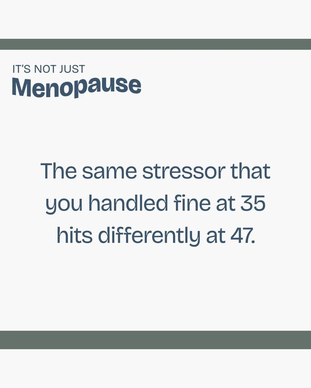 I hear this all the time:

"I've always been a high-stress person. I handled it fine. But now everything just feels like too much."

The stress didn't get worse. The body's tolerance for it changed.

And once I understood why - estrogen's r