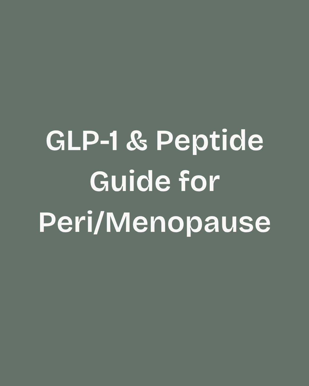 GLP-1 & other Peptides