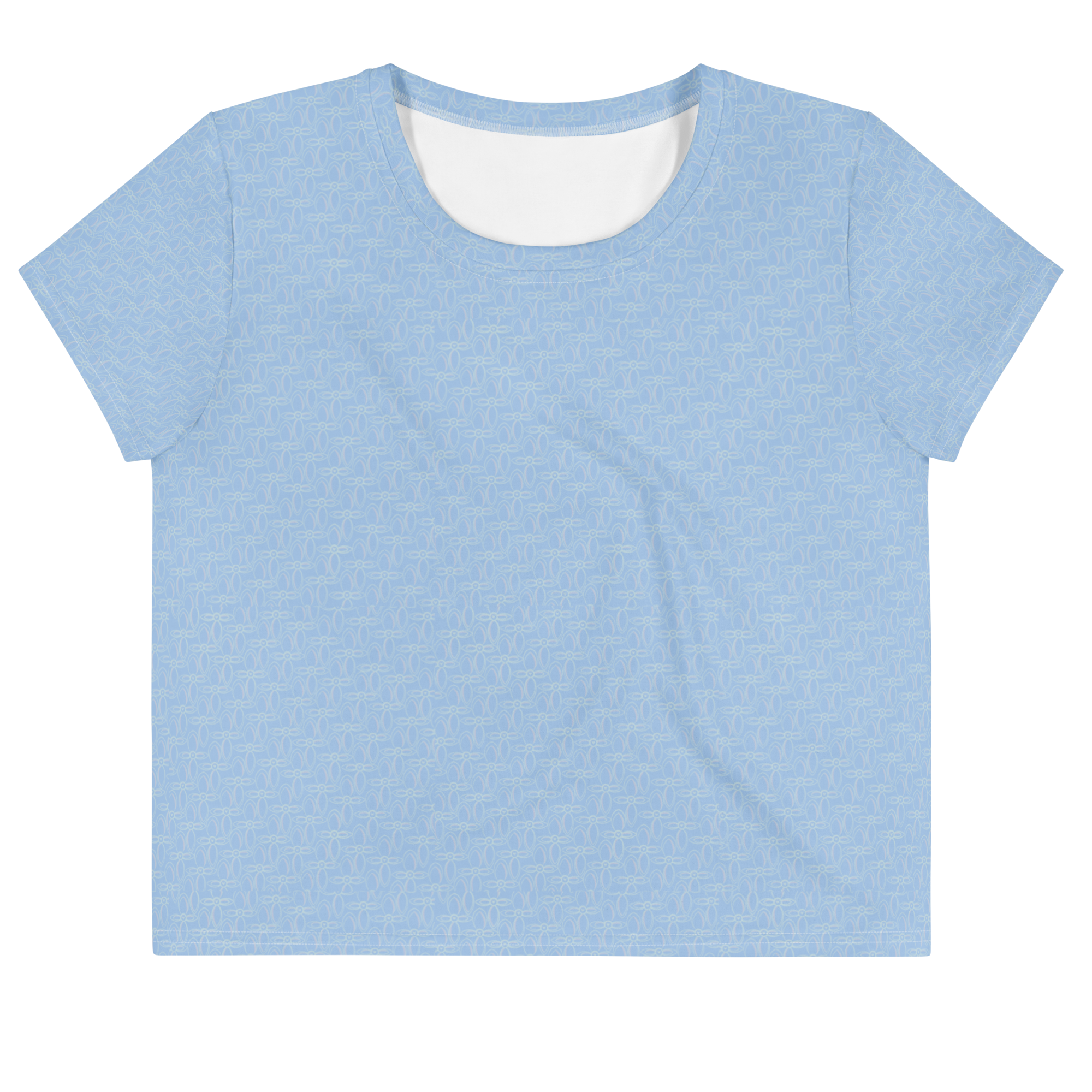 Light Blue Sky All-Over Print Crop Tee