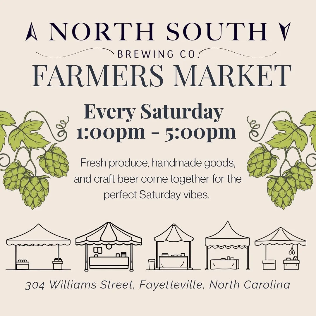 Looking for Saturday plans? We&rsquo;ve got you&hellip; Join us at the North South Farmers Market every Saturday from 1&ndash;5pm!
Fresh produce, handmade goods, local vendors, and cold craft beer!  It&rsquo;s the perfect weekend combo. 🍻

📚 PLUS! 