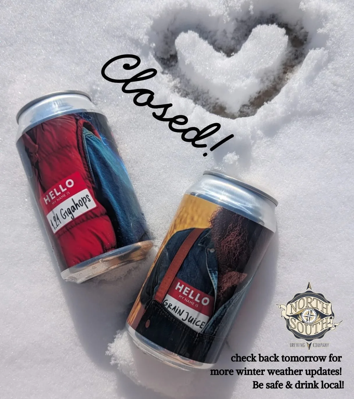 🚨 UPDATE! 🚨

For the safety of our staff and guests, we&rsquo;ve decided to keep the brewery closed today, Saturday, January 31st.

If you have to be out and about, please take it slow, stay warm, and stay safe! ❄️❤️

We&rsquo;re keeping a close ey