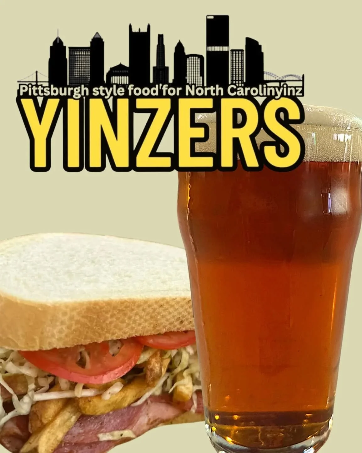 Name a better duo&hellip; go ahead. We&rsquo;ll wait. 👀🍺🥪

@theyinzerstruck is rolling up to North South Brewery today at 4:00pm serving those Pittsburgh-style stacked-to-the-sky sandwiches you love and so much more!! 

Grab a pint, grab some dinn
