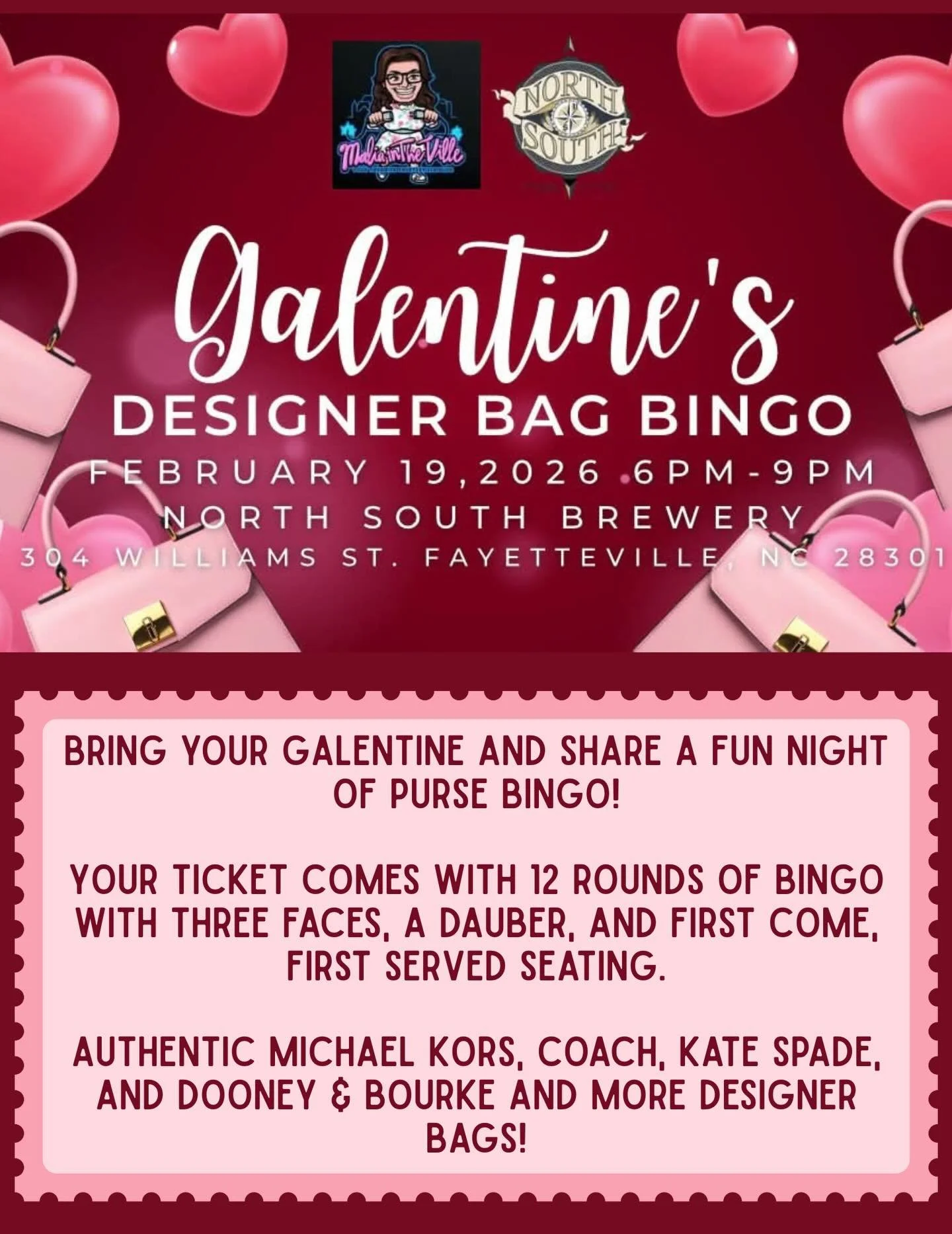 Happening this THURSDAY = Purse Bingo Night at North South! Round up the girlies and come play for designer bags and all the vibes. 

🎟️ Tickets on Eventbrite, search North South Brewery! See you there, babes. 💅

Tonight and every TUESDAY= $5 pints