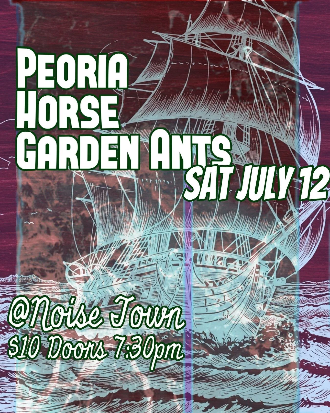 Saturday July 12th
Horse | @horseofficialband
Peoria | @peoriaband
Garden Ants | @gardenants_ok
Doors 7:30pm Music 8pm
Tickets $10