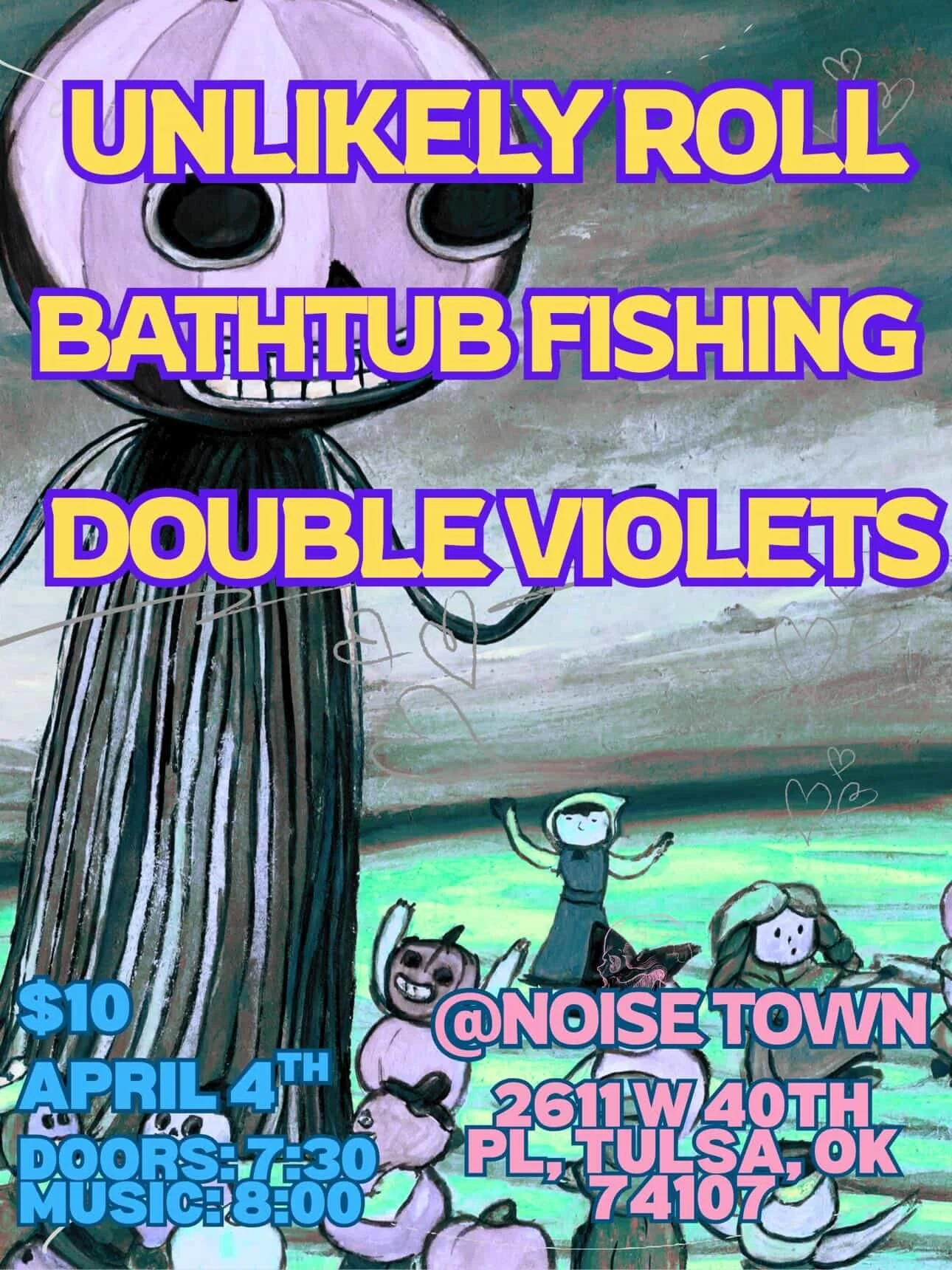 Live Music All Ages feat: Unlikely Roll, Bathtub Fishing & Double Violets