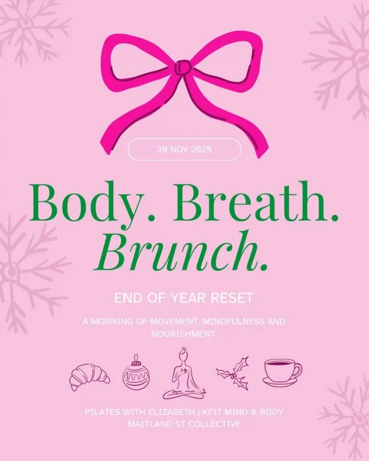 Body. Breath. Brunch. | End of Year Reset 🎄🎁❄️

A morning of movement, mindfulness and nourishment. 🤍

As the year draws to a close, gift yourself a moment to slow down, realign and reset before the festive rush.

T h e  M o r n i n g :
🧘🏼&zwj;♀