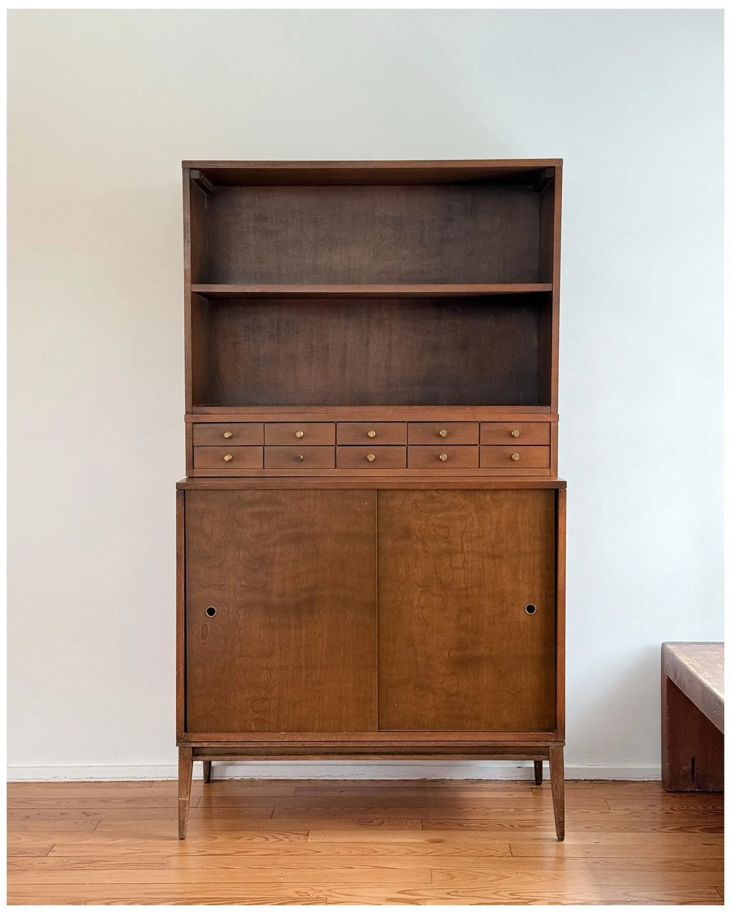 Three piece Planner Group Cabinet designed by Paul McCobb in all original condition with walnut finish.

Winchendon, c.1950s.

Available via DM.