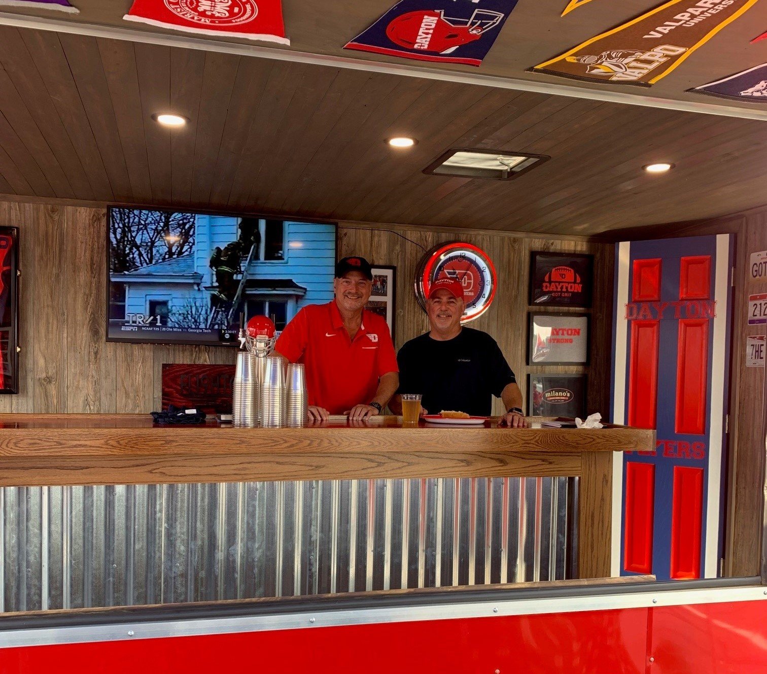 Voice of the Dayton Flyers Larry Hansgen visits Ruby Flyer.jpg