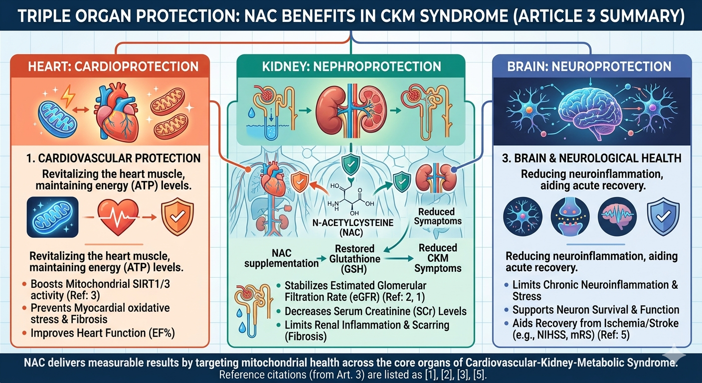 Therapeutic Efficacy of N-Acetylcysteine in Cardiovascular-Kidney-Metabolic (CKM) Syndrome and Ischemic Stroke