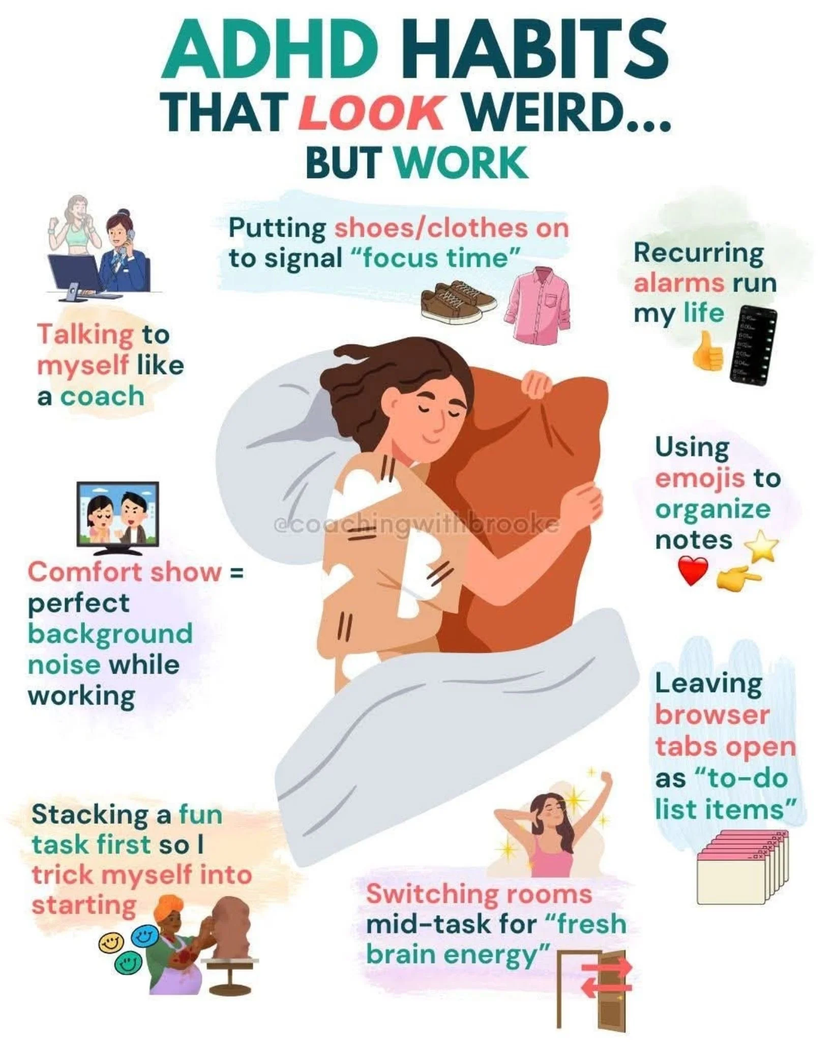 🧠 **ADHD Habits That Might Look &ldquo;Weird&rdquo;&hellip; But Actually Work**

Many people with ADHD develop creative strategies to help their brains stay focused, organized, and regulated. Sometimes these habits may look unusual to others&mdash;b