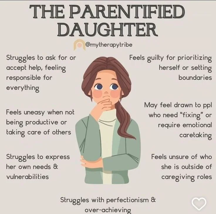&ldquo;The parentified daughter&rdquo; isn&rsquo;t a personality&mdash;it&rsquo;s a role that was learned.

Maybe you were the one who had to grow up too fast. The one who took care of everyone else, kept the peace, and carried more than you should h