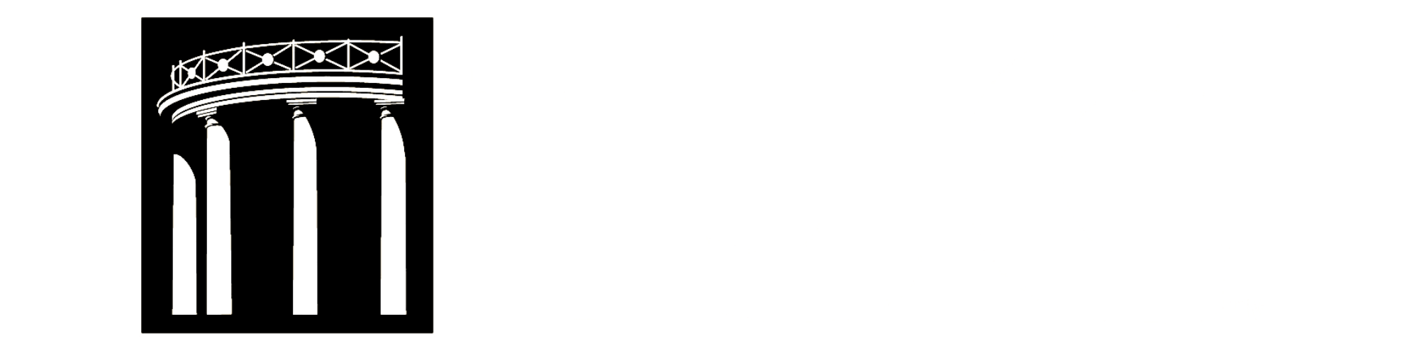 Logo for the International Theatre Consultants, featuring a stylized black and white depiction of a classical theater with columns and a circular railing.