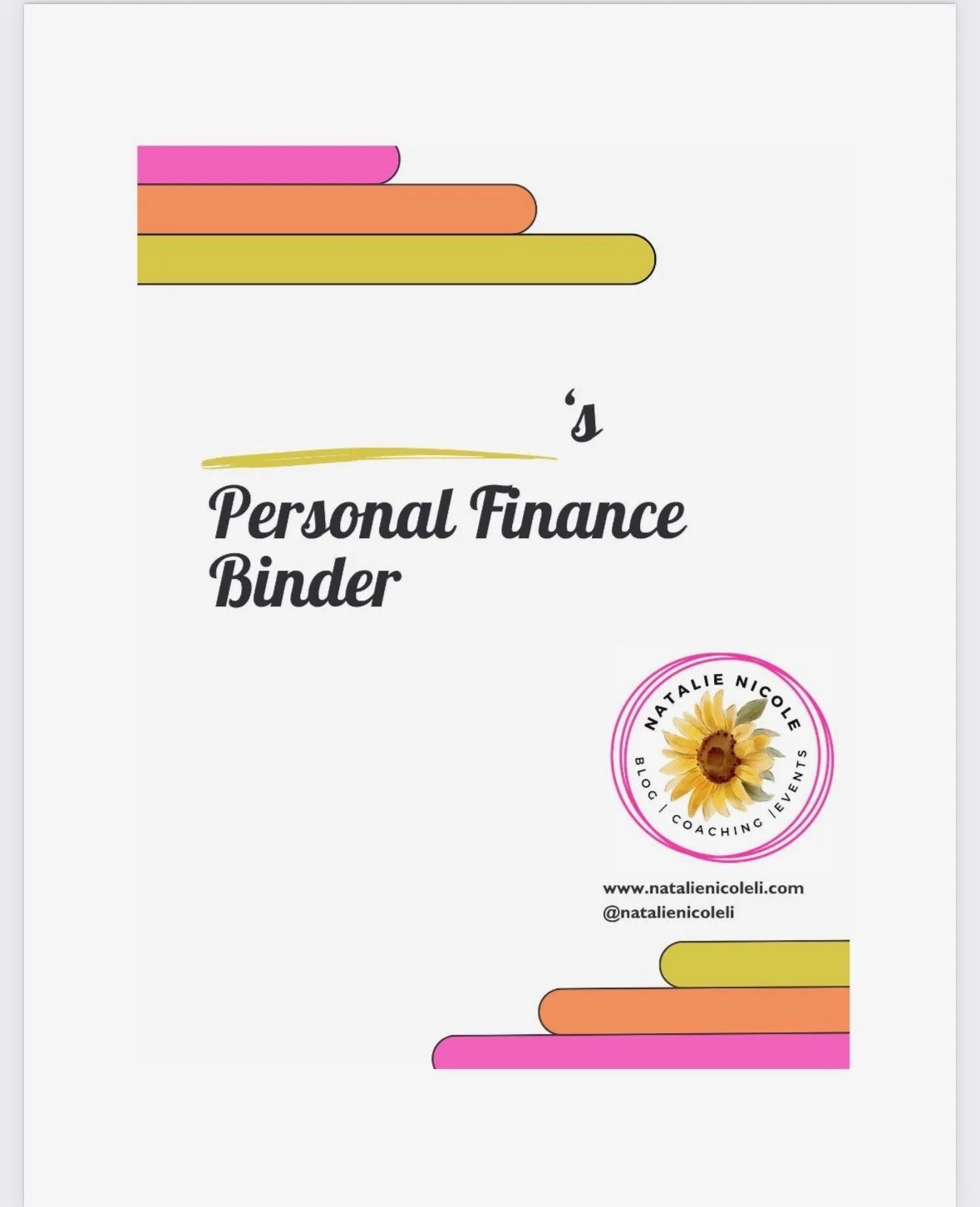Personal Finance Workbook with Download and Webinar