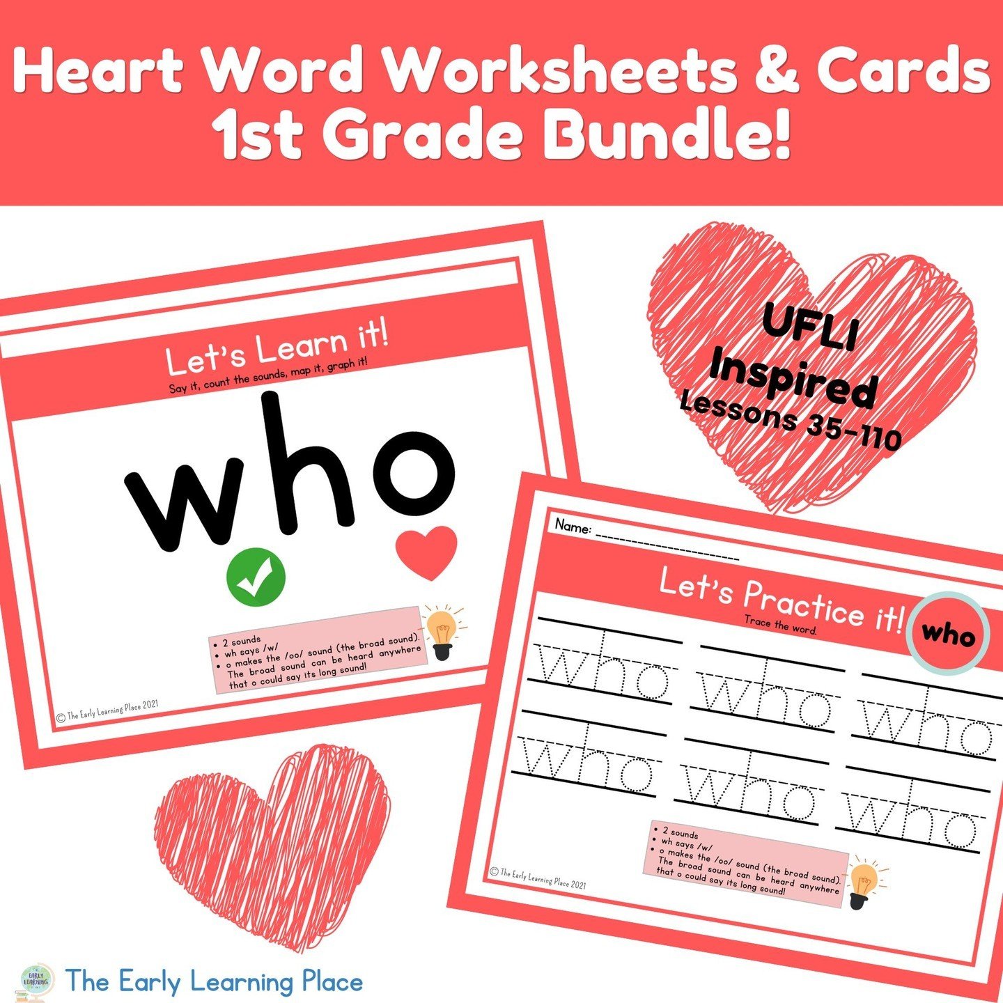 Do you use the UFLI curriculum?! Are you struggling with the heart word part?⁠
⁠
My 1st-grade bundle provides orthographic mapping cards and activity sheets!⁠
⁠
Comment HEART or the link! ❤️⁠
⁠
#phonics  #readingforkids #montessorilearning #ortongill