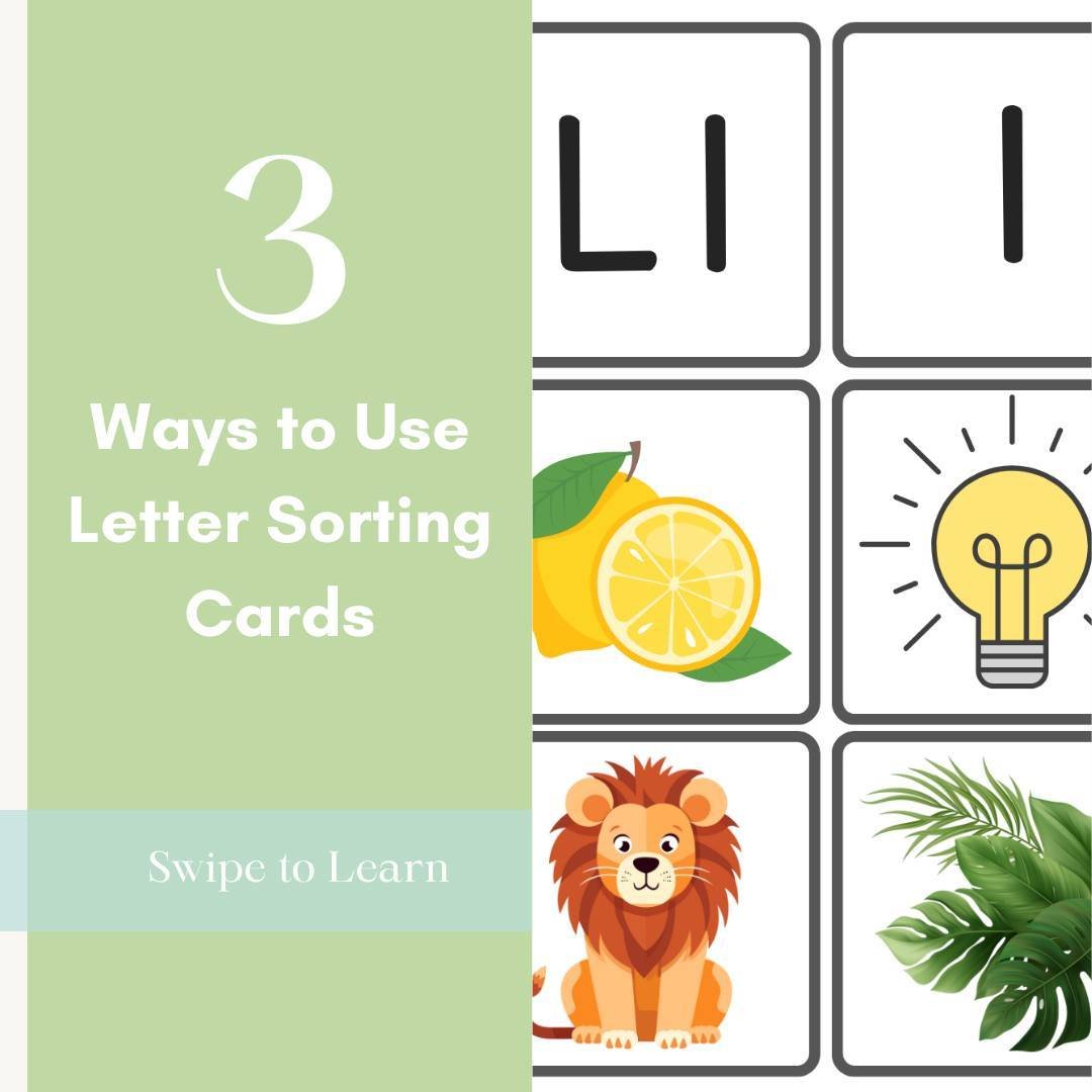 Letter sorting cards can be used in so many different ways and can easily be adapted to suit the child's age, interests, and learning style!⁠
⁠
Comment SORT for the link to the cards (it also provides more activities and ideas on how to use them!)⁠
⁠