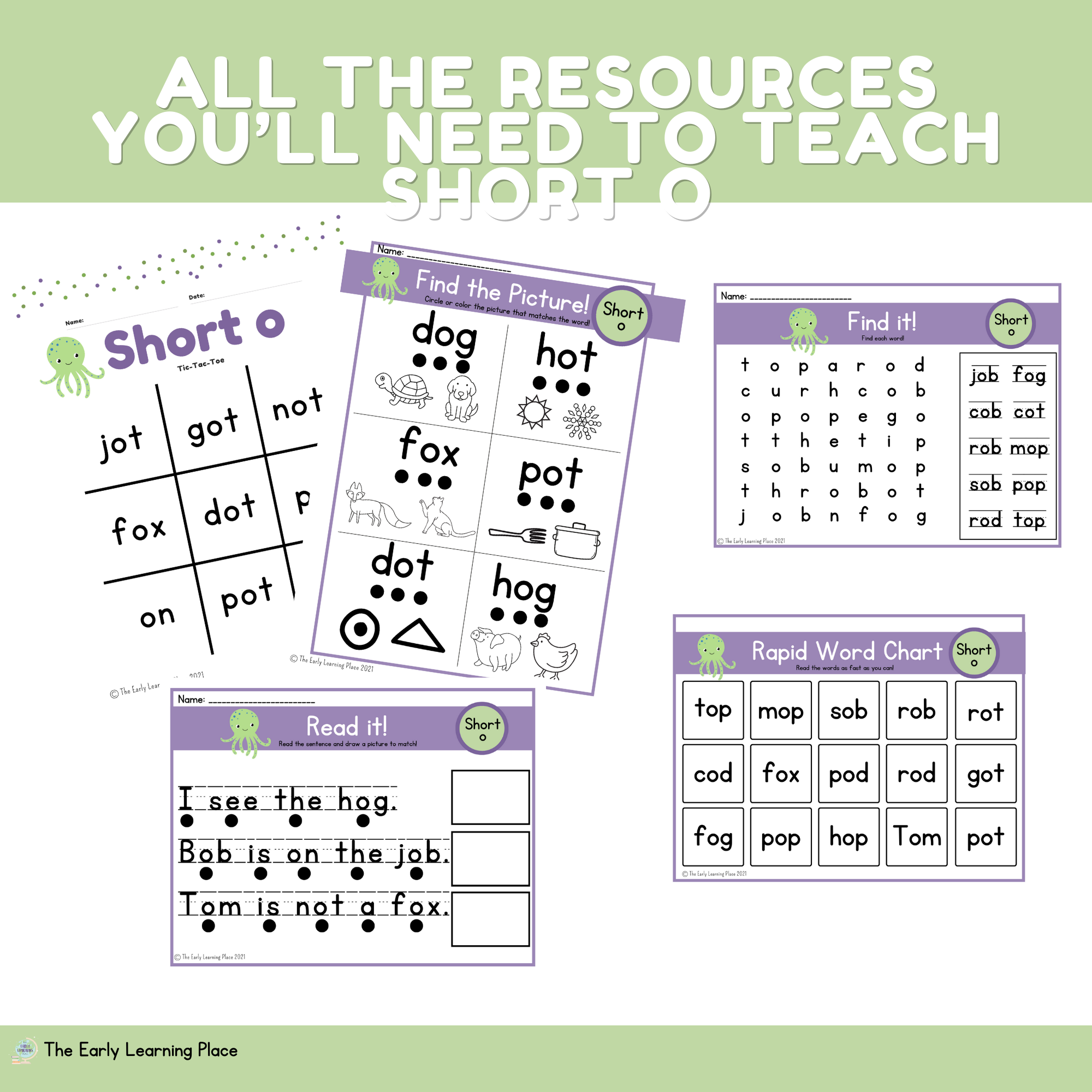 Short Vowel CVC Worksheets and Activities - Short O — The Early ...