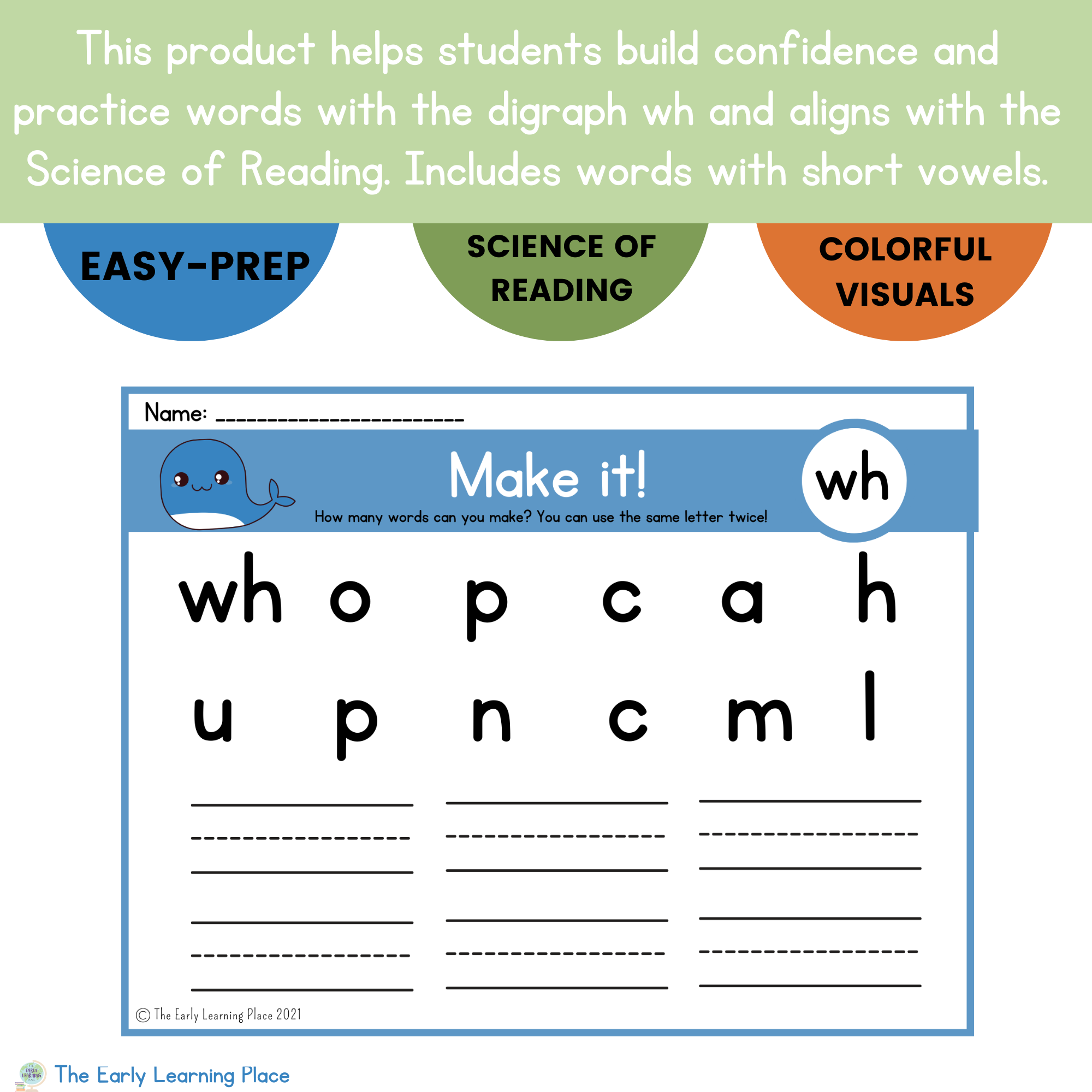 Digraph wh Poster, Word Cards, and Activities | Science of Reading ...