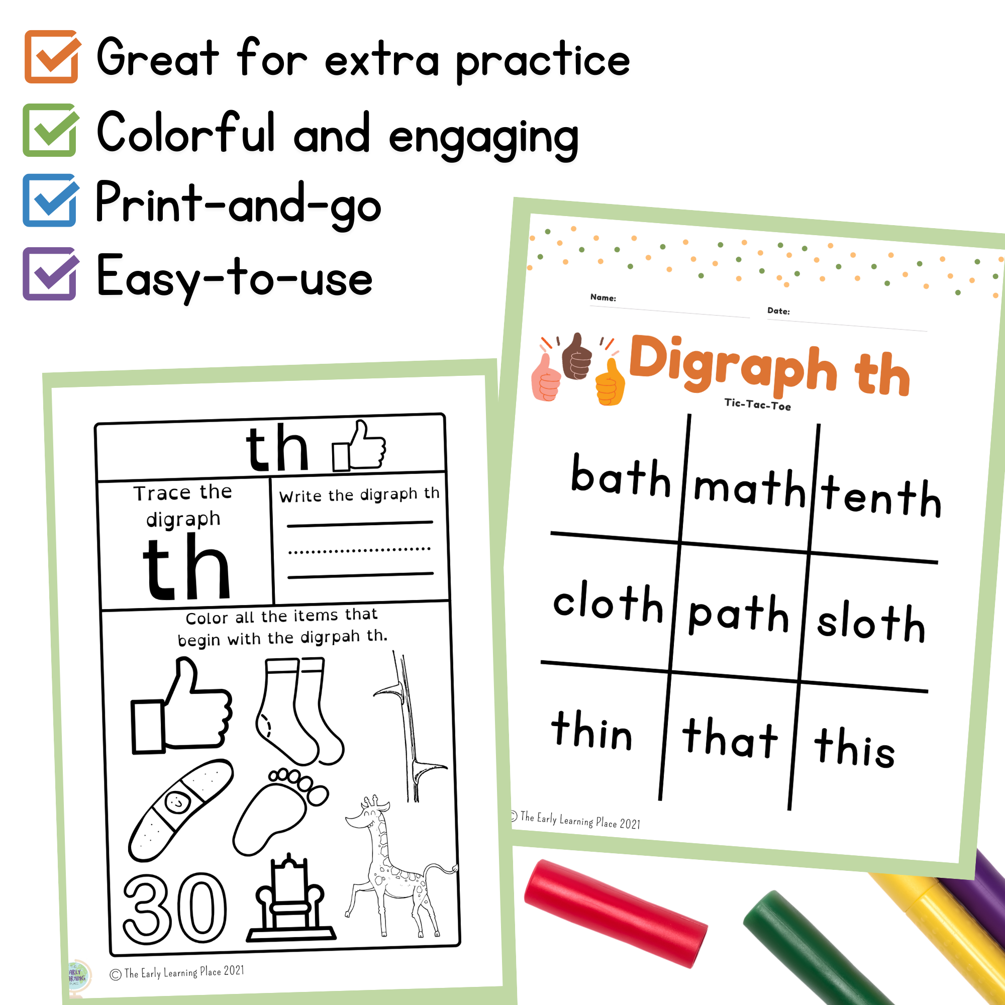 Th Digraph Examples Digraph th Posters, Word Cards, and Activities | Science of Reading ...