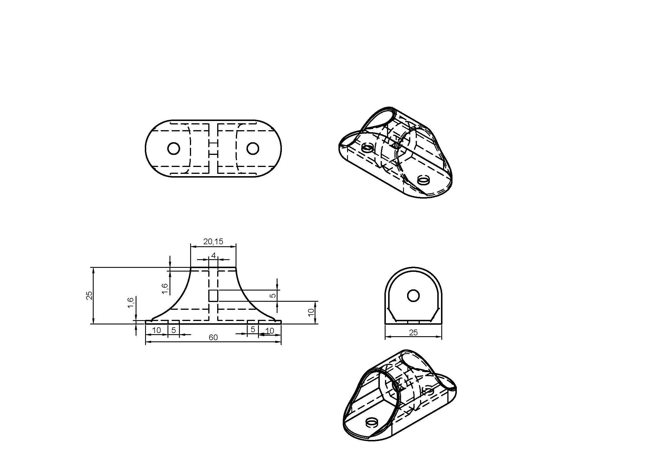 Design drawings created in collaboration with engineer for CNC prototype.