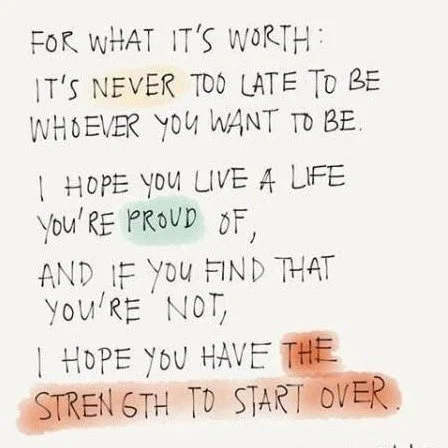 A gentle reminder for anyone standing at the edge of change.

Often misattributed to F. Scott Fitzgerald, but this quote actually comes from Eric Roth&rsquo;s The Curious Case of Benjamin Button.

Starting over still counts as progress.