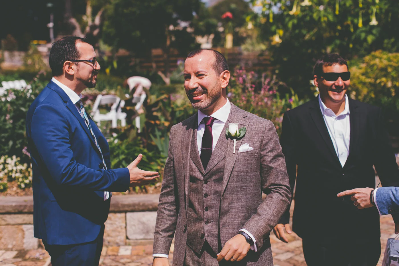Groom and Guests at Lion Gate Lodge wedding