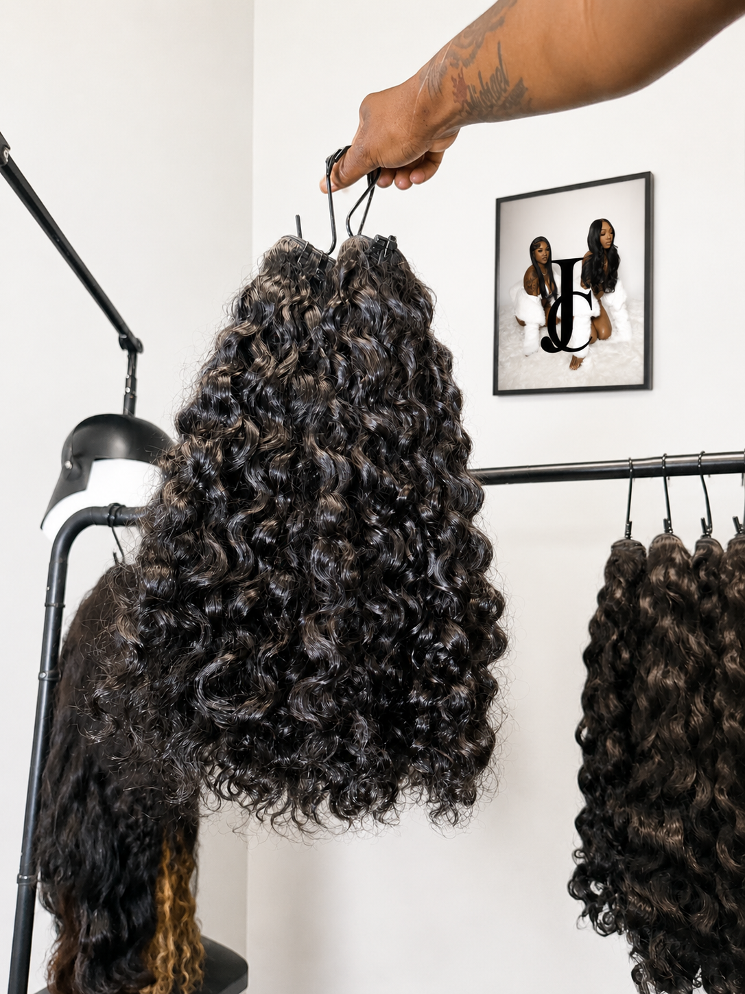 Jet Black Indian Curly Extensions